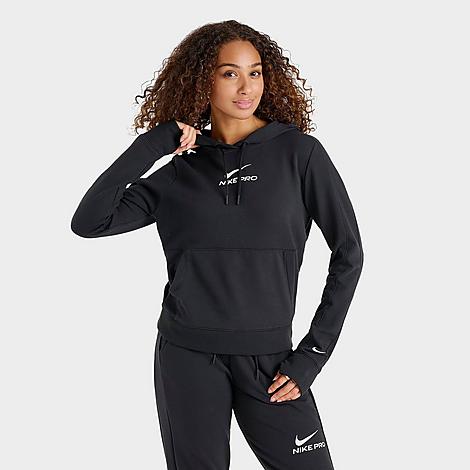 Nike Women’s Pro Dri-FIT French Terry Pullover Hoodie in Black/White Size: XS Nike Women’s Pro Dri-FIT French Terry Pullover Hoodie in Black/White Size: XS