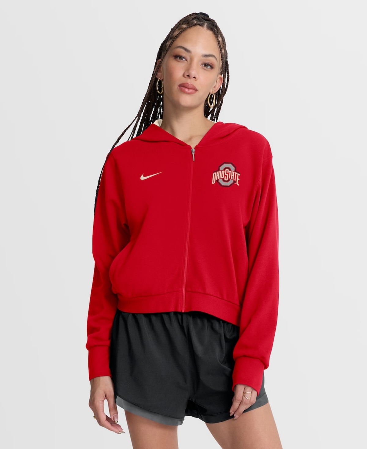 Nike Women’s Scarlet Ohio State Buckeyes Mantra Cropped Full-Zip Hoodie – Scarlet Nike Women’s Scarlet Ohio State Buckeyes Mantra Cropped Full-Zip Hoodie – Scarlet
