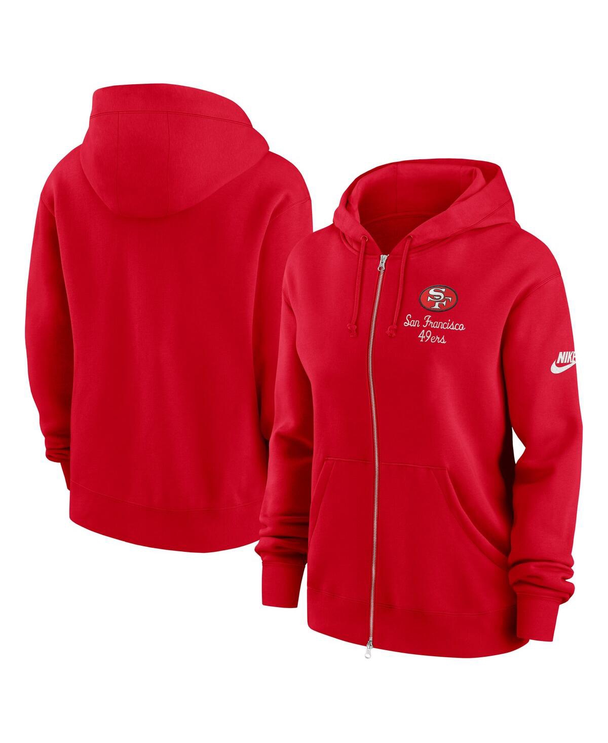 Nike Women’s Scarlet San Francisco 49ers Phoenix Rewind Full-Zip Hoodie – Scarlet