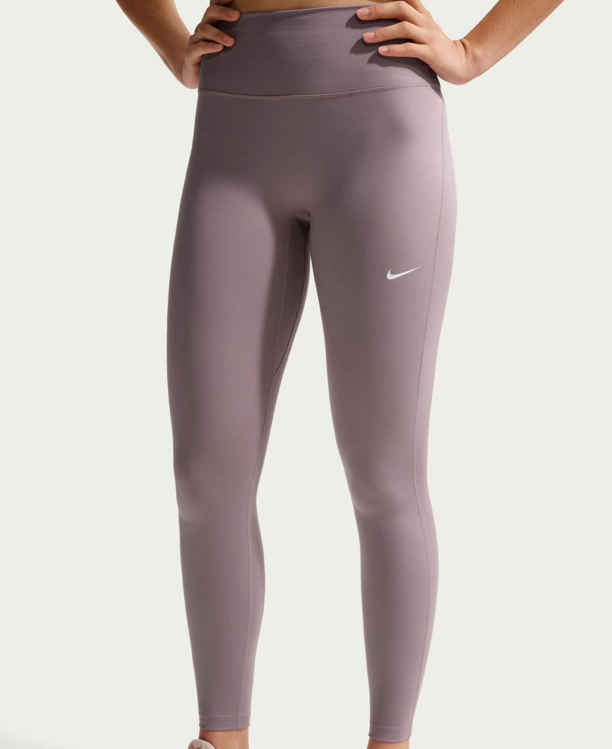Nike Women’s Seamless Front High Waisted Leggings – Light Violet Ore/White