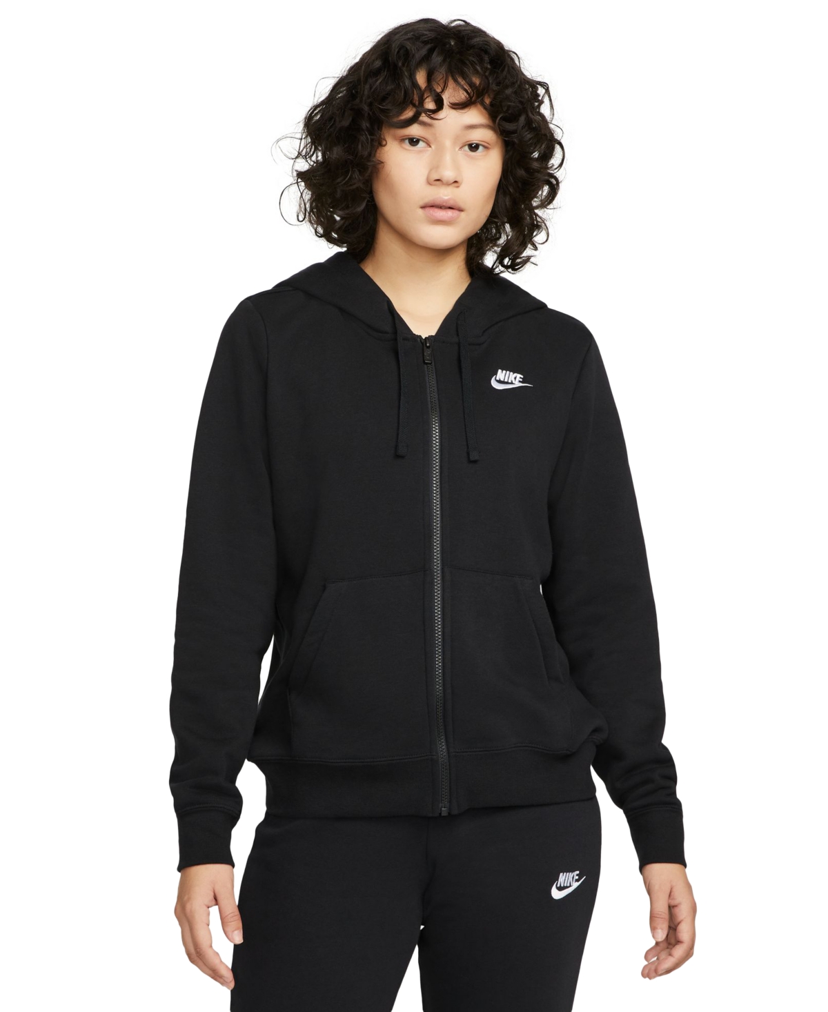 Nike Women’s Sportswear Club Fleece Full-Zip Hoodie – Black Nike Women’s Sportswear Club Fleece Full-Zip Hoodie – Black