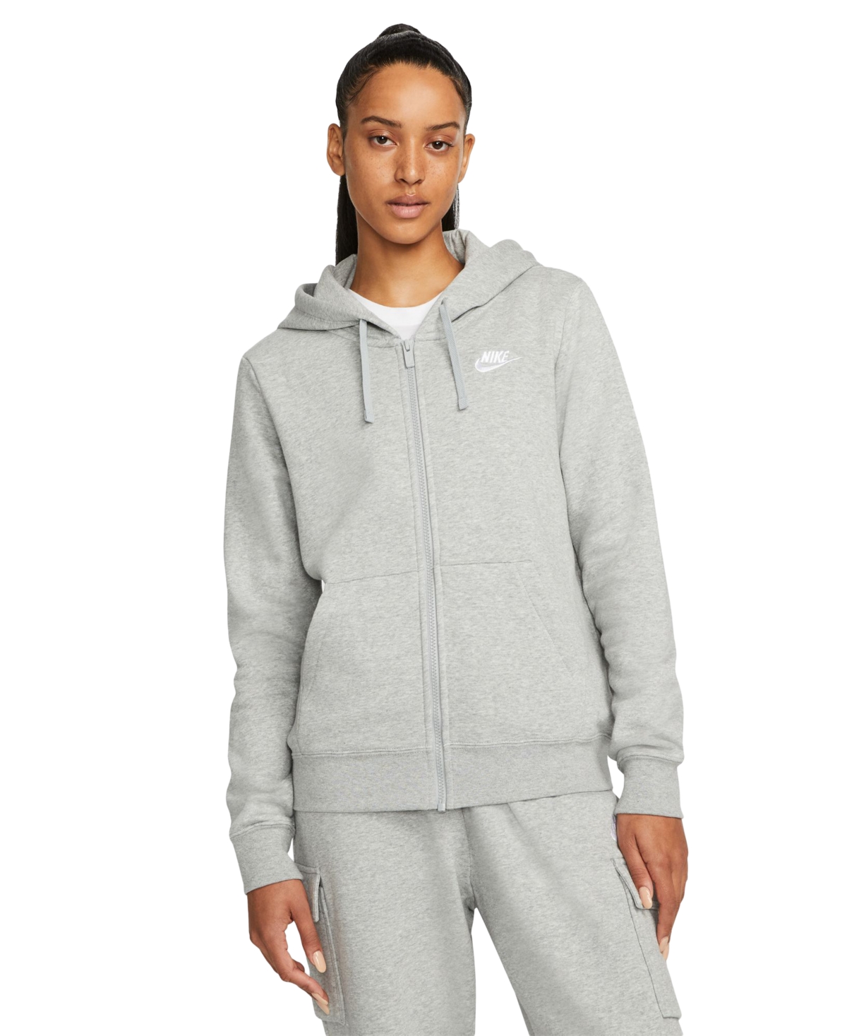 Nike Women’s Sportswear Club Fleece Full-Zip Hoodie – Dark Grey Heather Nike Women’s Sportswear Club Fleece Full-Zip Hoodie – Dark Grey Heather