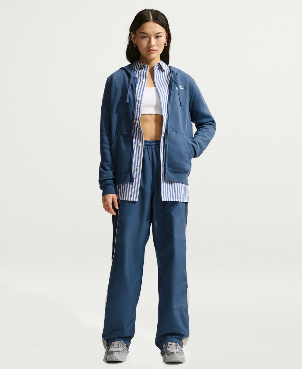 Nike Women’s Sportswear Club Fleece Full-Zip Hoodie – Mystic Navy/white Nike Women’s Sportswear Club Fleece Full-Zip Hoodie – Mystic Navy/white