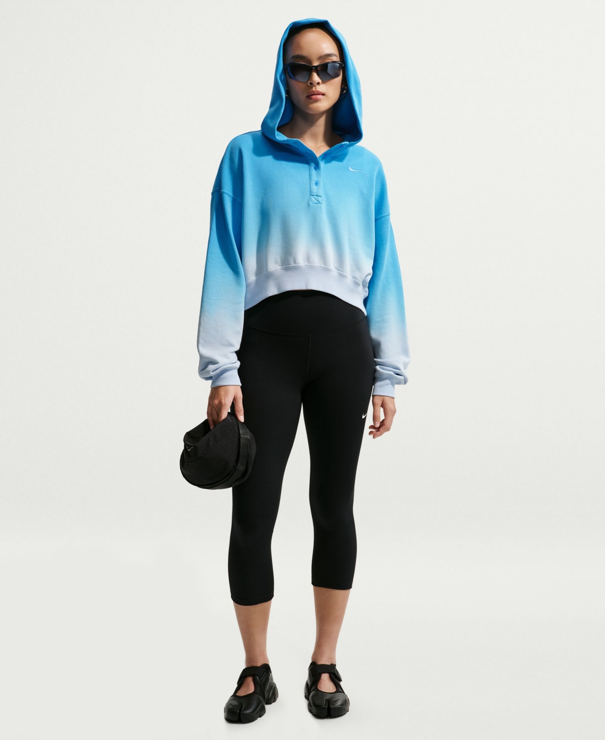 Nike Women’s Sportswear Phoenix Fleece Oversized Henley Hoodie – Hydrogen Blue/lt Photo Blue