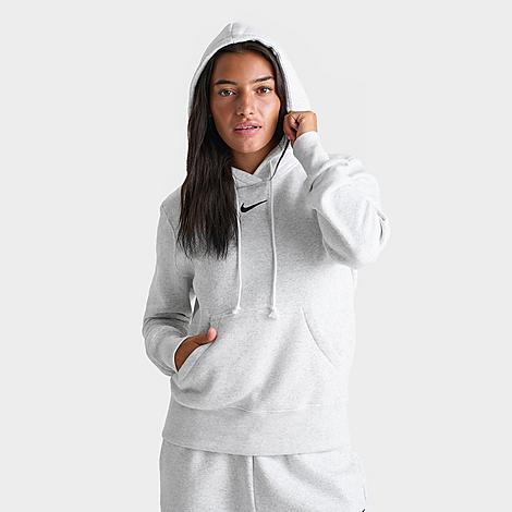 Nike Women’s Sportswear Phoenix Fleece Pullover Hoodie in Birch Heather/Black Size: XS