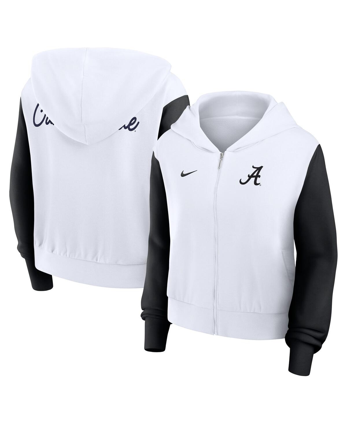 Nike Women’s White Alabama Crimson Tide Cropped Beyond Capability Color-Block Script Full-Zip Hoodie – White Nike Women’s White Alabama Crimson Tide Cropped Beyond Capability Color-Block Script Full-Zip Hoodie – White