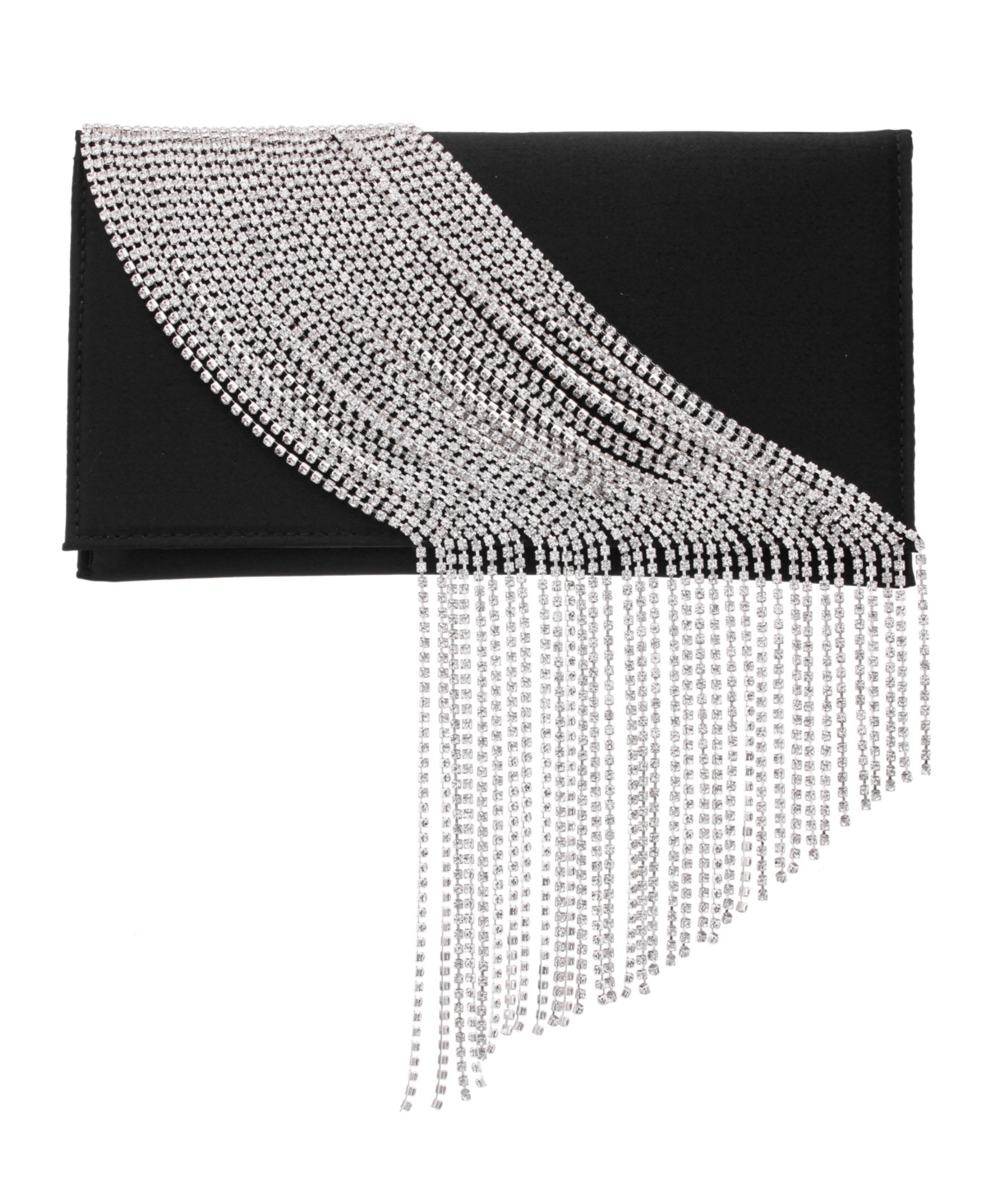Nina Crystal Chain Slim Envelope Clutch – Black Nina Crystal Chain Slim Envelope Clutch – Black