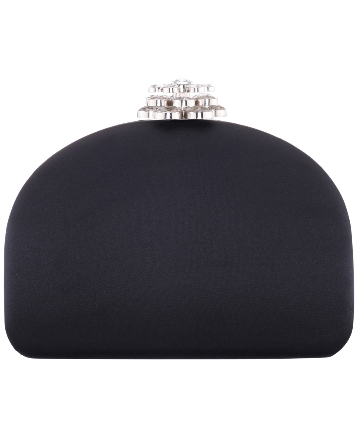 Nina Crystal Flower Clasp Minaudiere Mini Handbag – Black Nina Crystal Flower Clasp Minaudiere Mini Handbag – Black