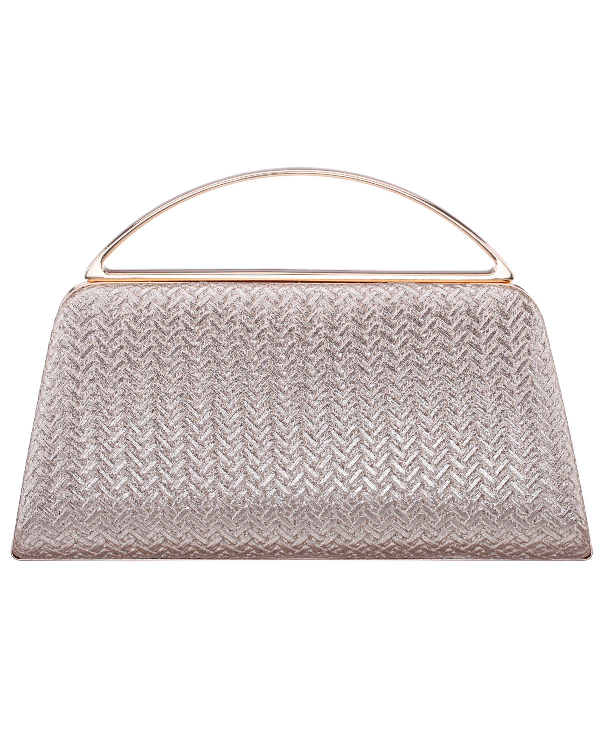 Nina Genesis Metallic Woven Small Handle Clutch Handbag – Light Gold