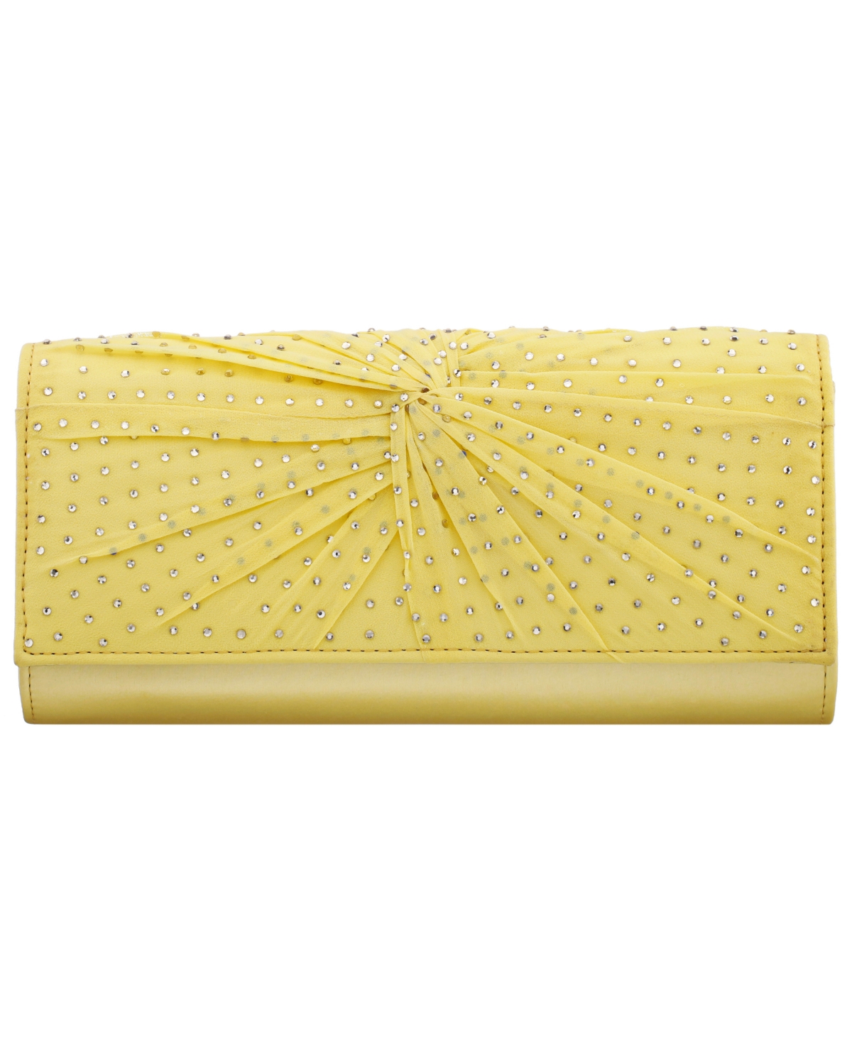 Nina Unique Chiffon Twist Crystal Small Clutch Handbag – Butter Cream