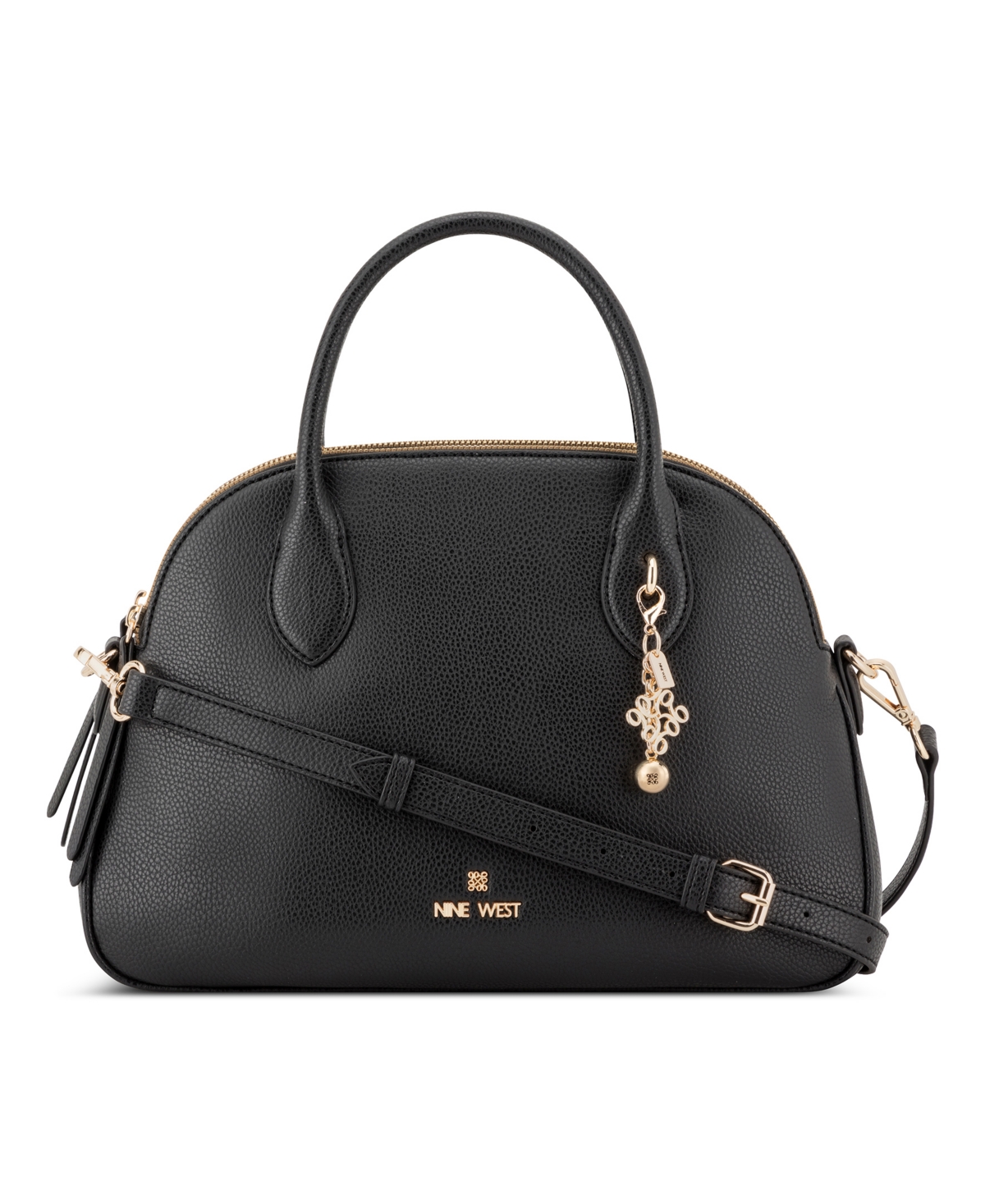 Nine West Calianna Dome Medium Satchel Handbag – Black Nine West Calianna Dome Medium Satchel Handbag – Black