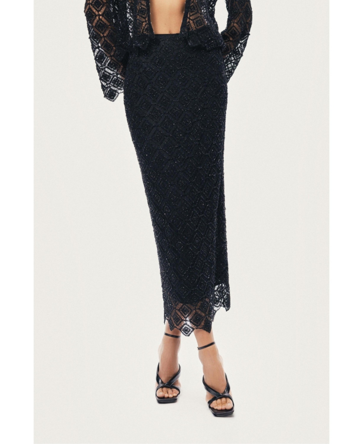 Nocturne Women’s Lace Midi Skirt – Black Nocturne Women’s Lace Midi Skirt – Black