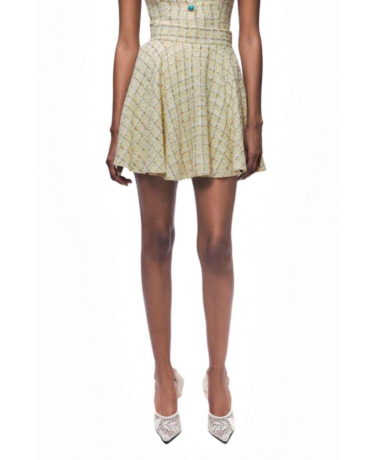 Nocturne Women’s Ruffle Tweed Mini Skirt – Multi-colred Nocturne Women’s Ruffle Tweed Mini Skirt – Multi-colred