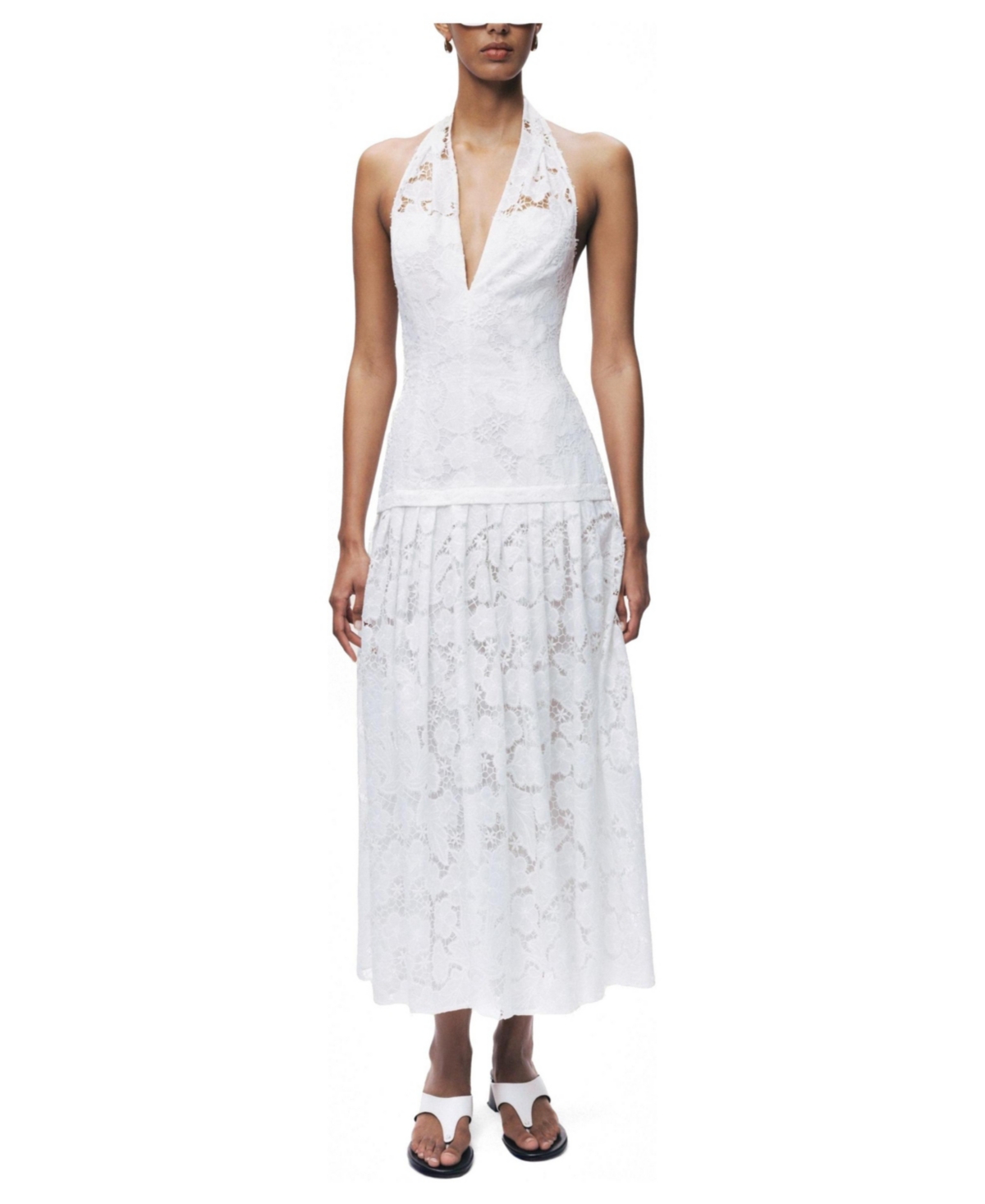 Nocturne Women’s Sleeveless Midi Dress – Open white Nocturne Women’s Sleeveless Midi Dress – Open white