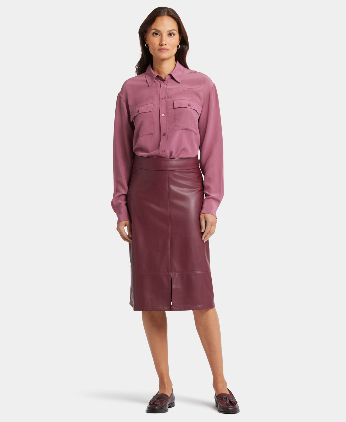 Nydj Women’s Faux Leather A-Line Skirt – Tavern Nydj Women’s Faux Leather A-Line Skirt – Tavern