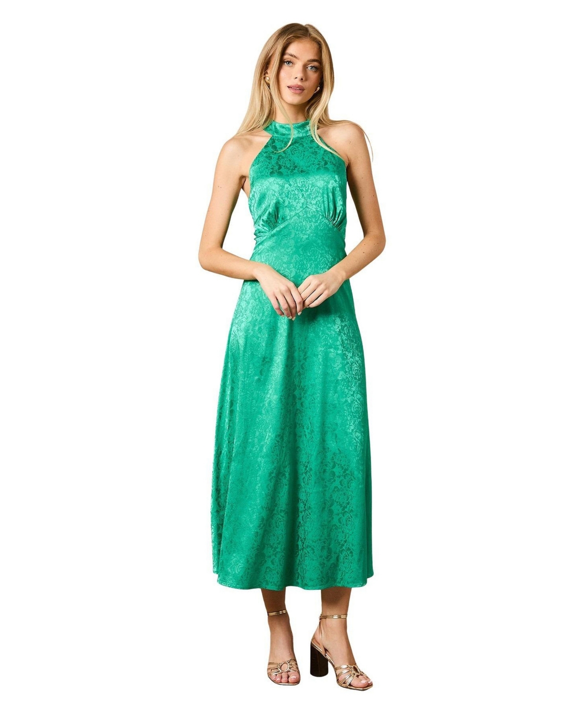 Oasis Women’s Bias Halterneck Midi Dress – Green Oasis Women’s Bias Halterneck Midi Dress – Green