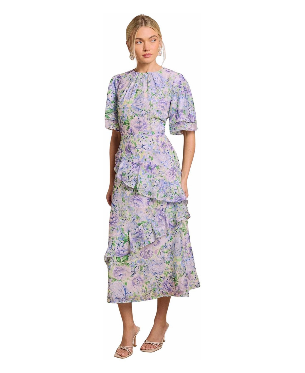Oasis Women’s Occasion Flora Jacquard Midi Dress – Blue Oasis Women’s Occasion Flora Jacquard Midi Dress – Blue