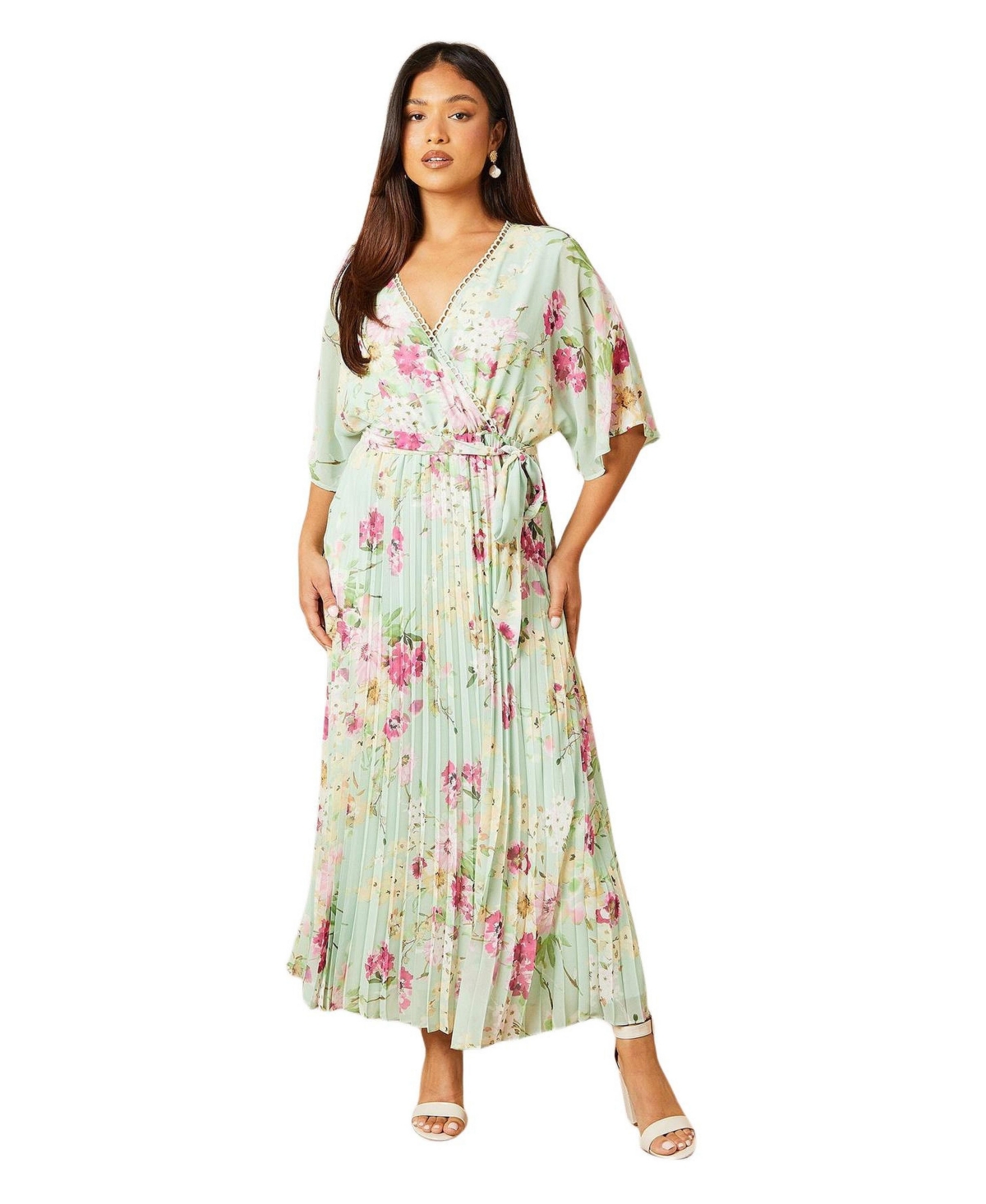 Oasis Women’s Occasion Pleated Midi Dress – Sage Oasis Women’s Occasion Pleated Midi Dress – Sage