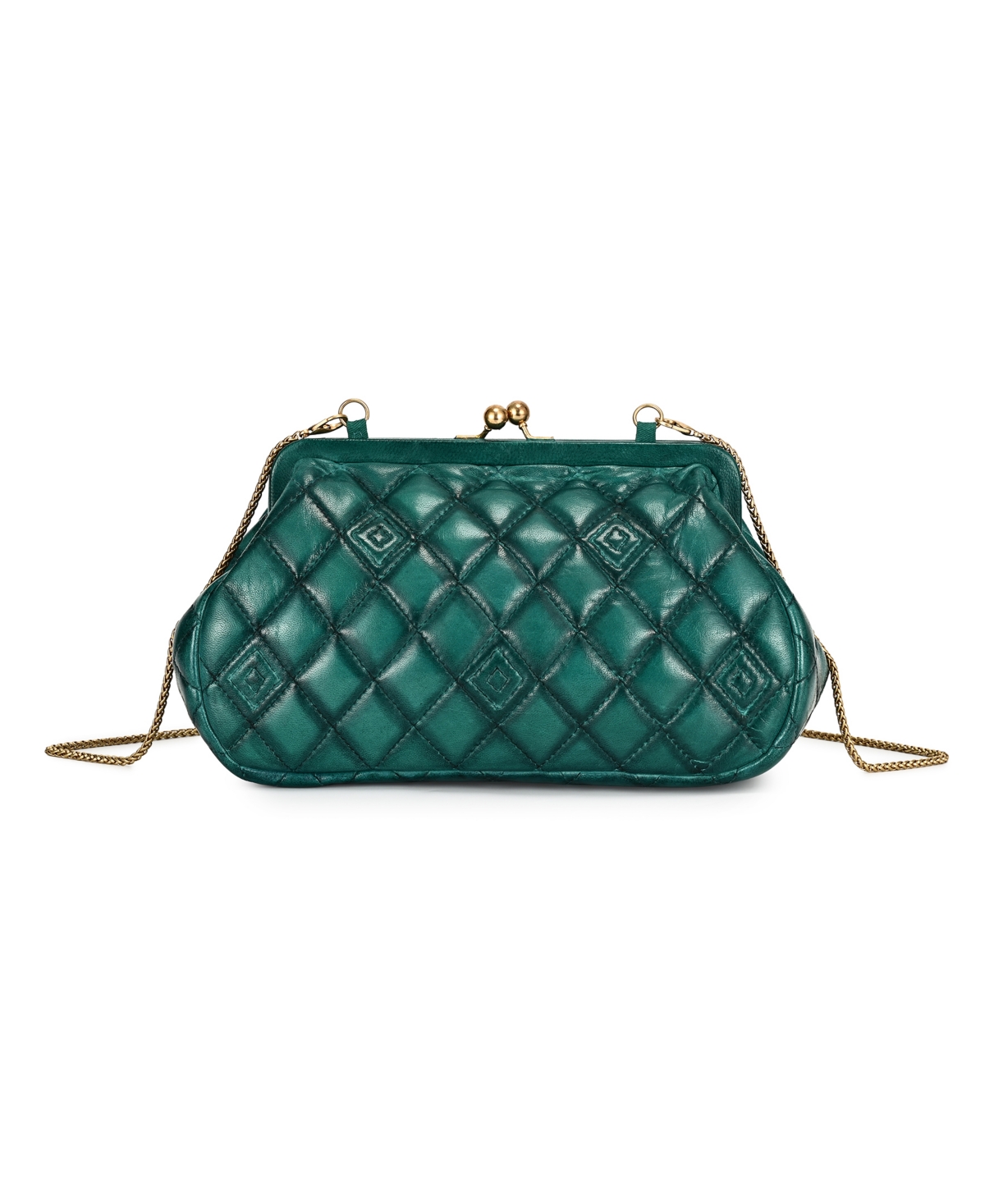 Old Trend Petunia Small Quilted Leather Crossbody Handbag – Deep Teal Green Old Trend Petunia Small Quilted Leather Crossbody Handbag – Deep Teal Green