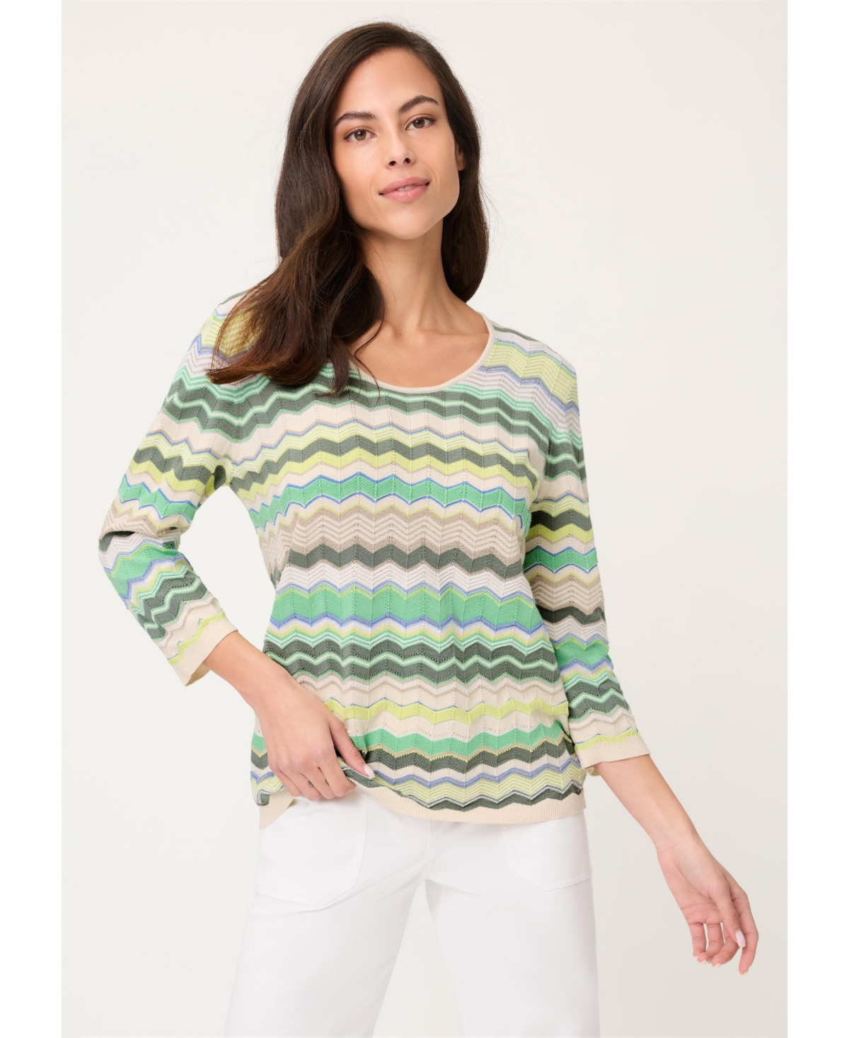 Olsen Women’s Chevron Sweater – Khaki