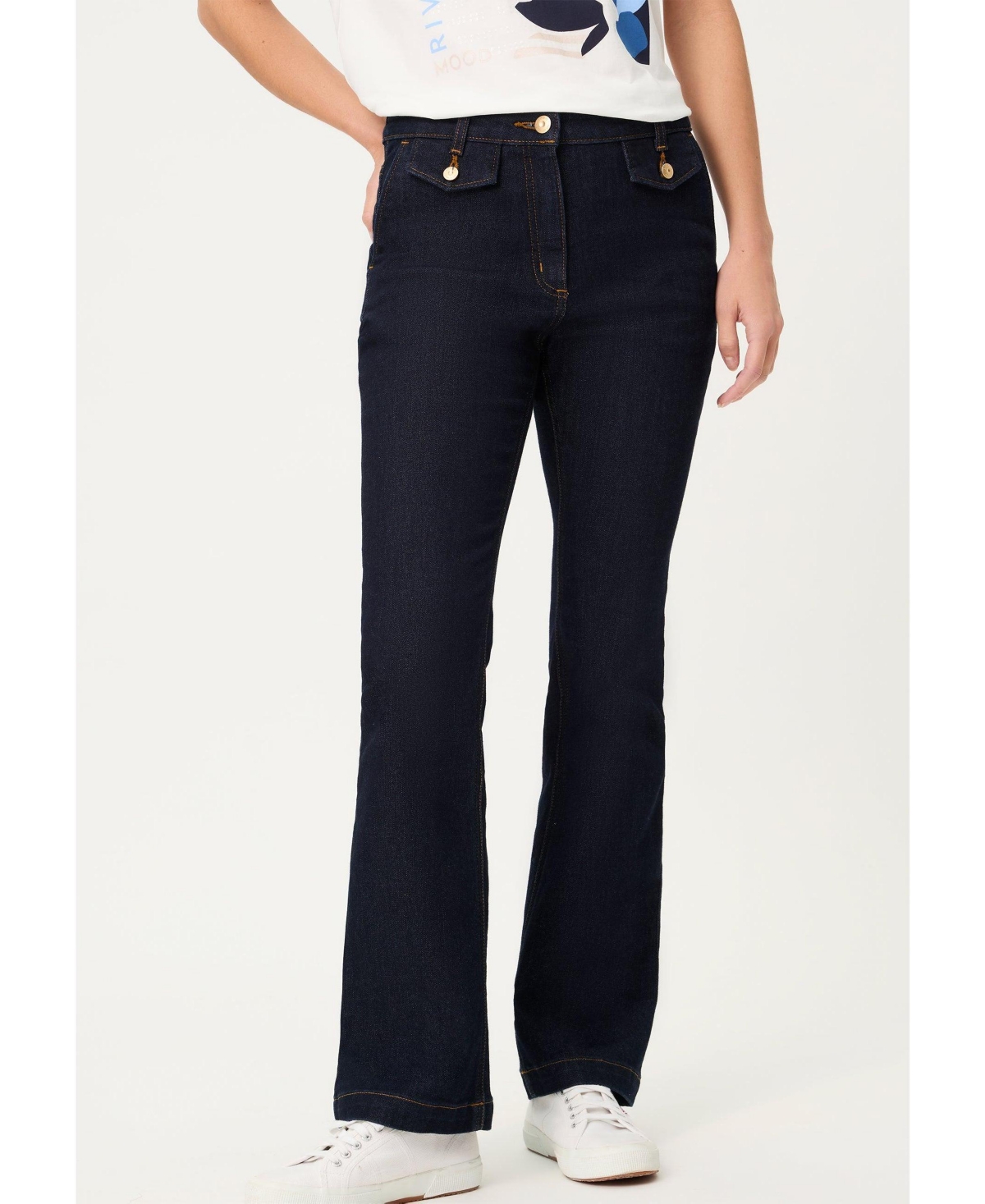 Olsen Women’s Dark Denim Bootcut Jean – Dark denim