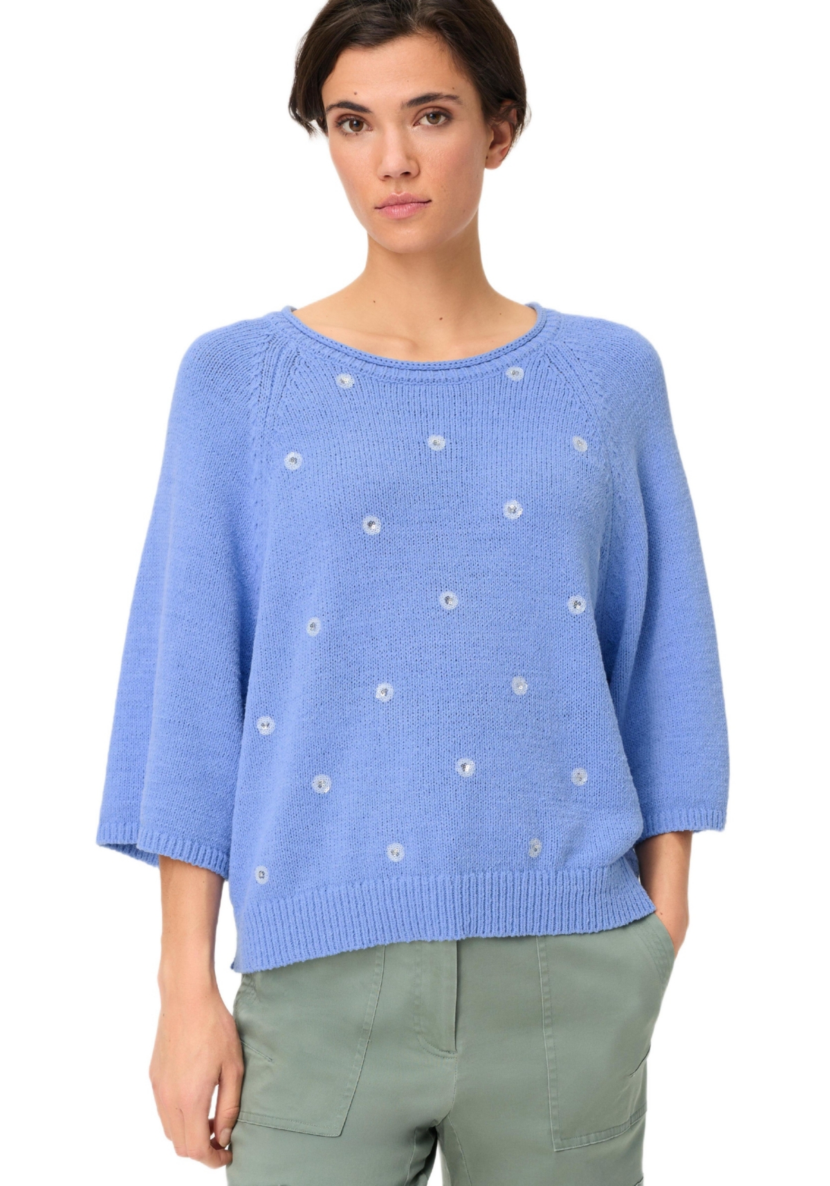 Olsen Women’s Embellished Sweater – Sky blue Olsen Women’s Embellished Sweater – Sky blue
