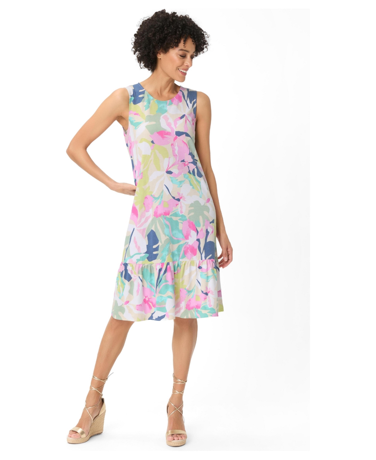 Olsen Women’s Floral Sleeveless Dress – Pool blue Olsen Women’s Floral Sleeveless Dress – Pool blue