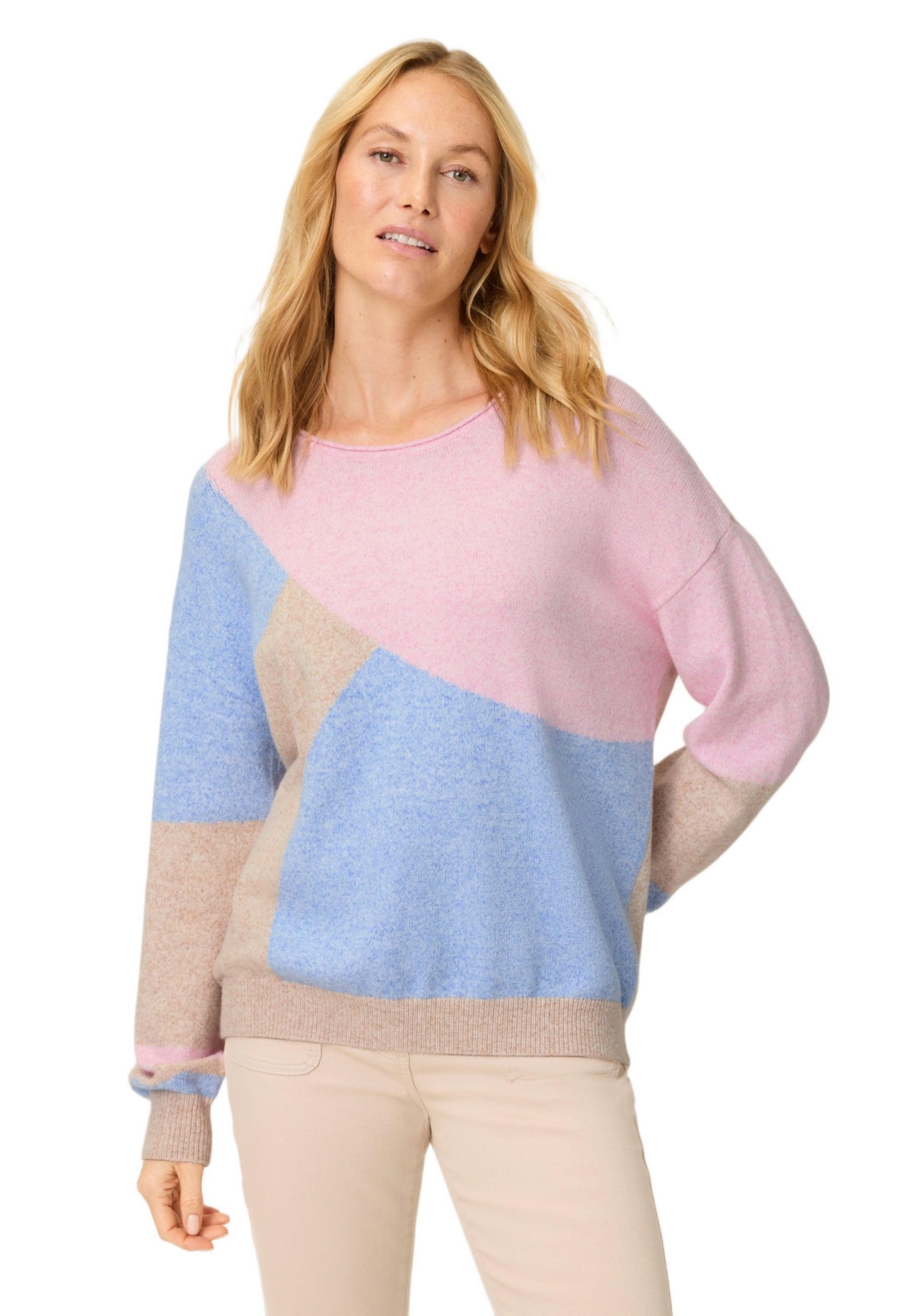 Olsen Women’s Graphic Sweater – Light toffee mel. Olsen Women’s Graphic Sweater – Light toffee mel.