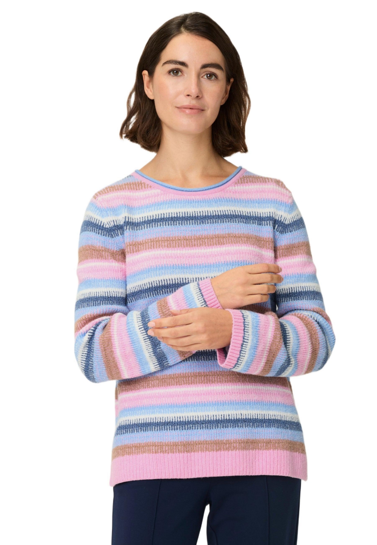 Olsen Women’s Stripe Sweater – Cloud blue Olsen Women’s Stripe Sweater – Cloud blue