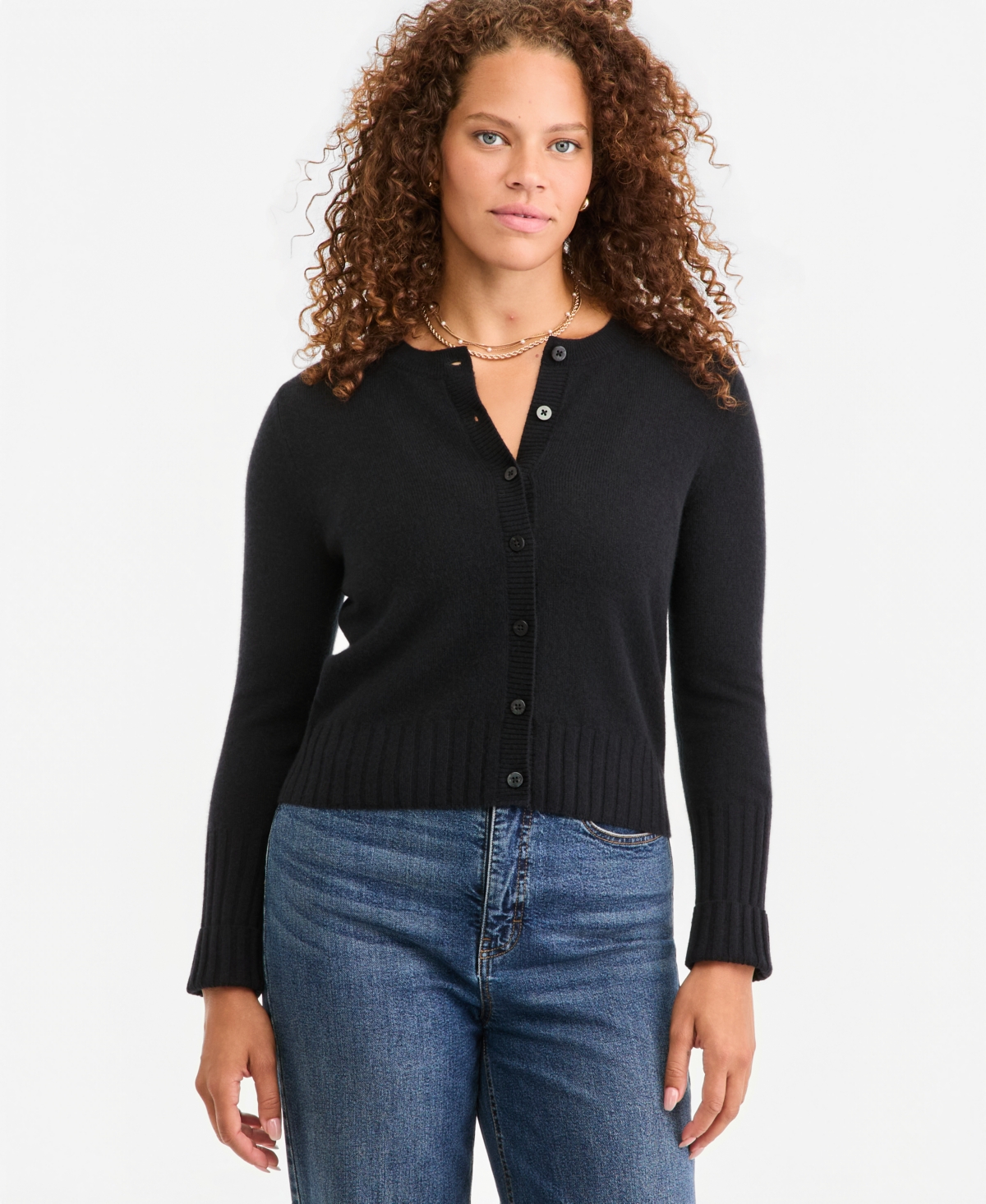 On 34th Women’s Cashmere Cropped Shrunken Crew Cardigan, Macy’s Exclusive – Deep Black On 34th Women’s Cashmere Cropped Shrunken Crew Cardigan, Macy’s Exclusive – Deep Black