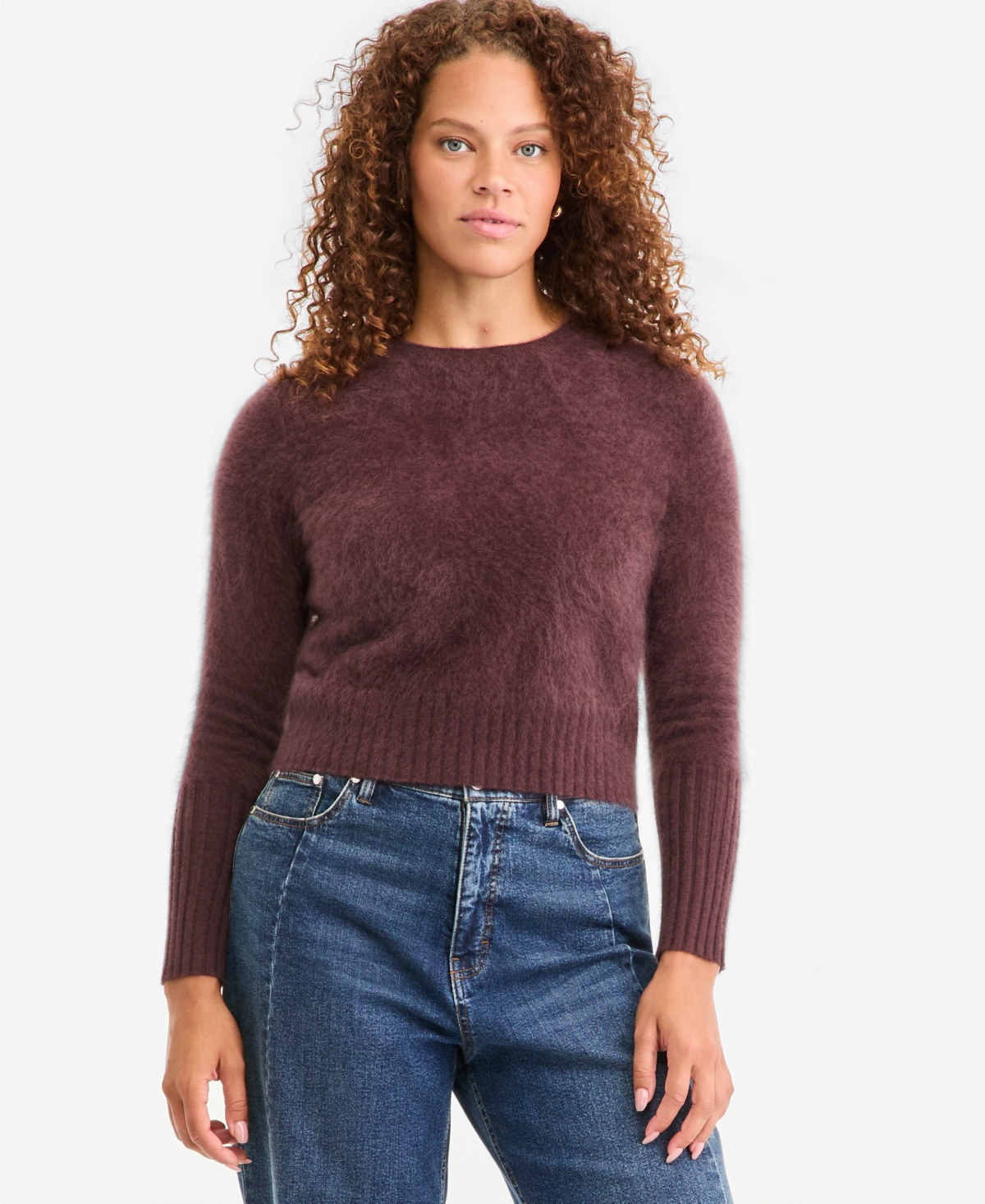 On 34th Women’s Cropped Brushed Crewneck Cashmere Shrunken Sweater, Macy’s Exclusive – Artwell Brown On 34th Women’s Cropped Brushed Crewneck Cashmere Shrunken Sweater, Macy’s Exclusive – Artwell Brown