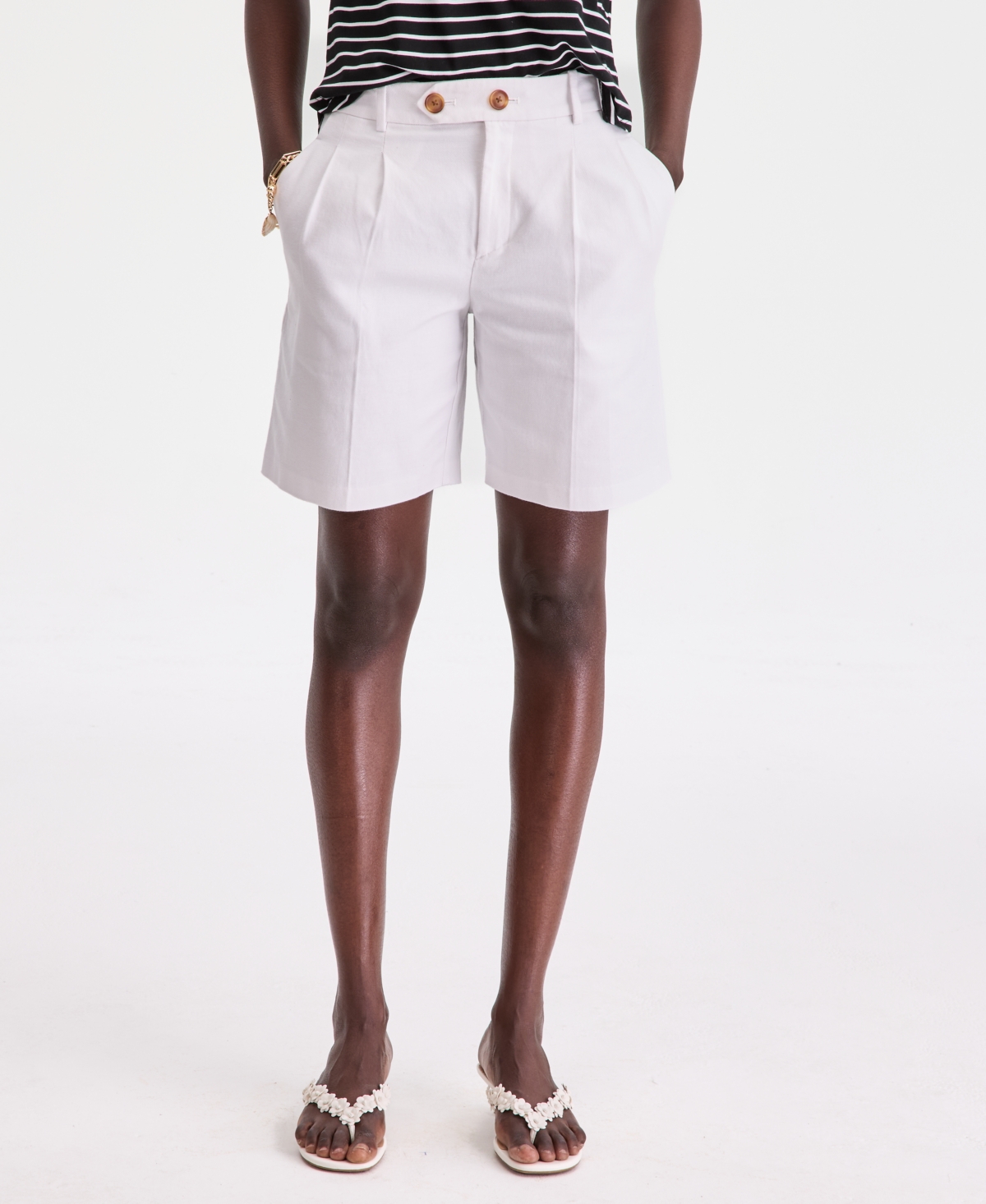 On 34th Women’s High-Rise Linen-Blend Bermuda Shorts, Macy’s Exclusive – Bright White On 34th Women’s High-Rise Linen-Blend Bermuda Shorts, Macy’s Exclusive – Bright White