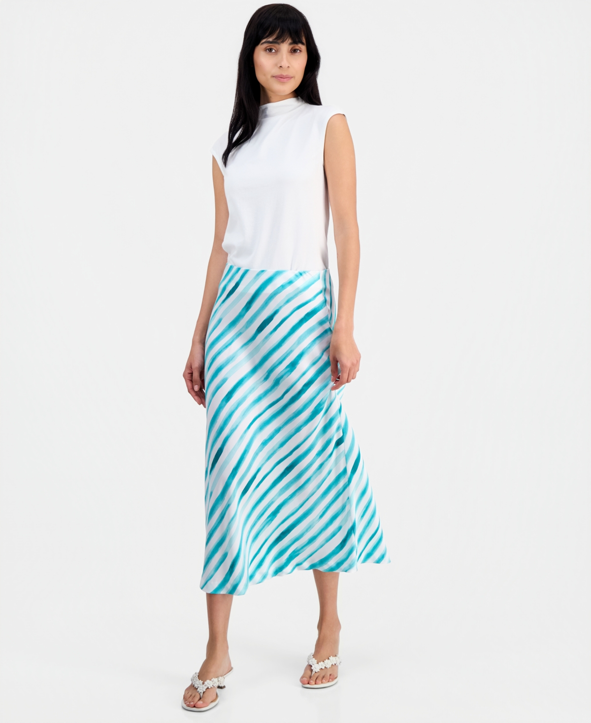 On 34th Women’s Printed Midi Slip Skirt, Macy’s Exclusive – Teal Quartz Combo On 34th Women’s Printed Midi Slip Skirt, Macy’s Exclusive – Teal Quartz Combo