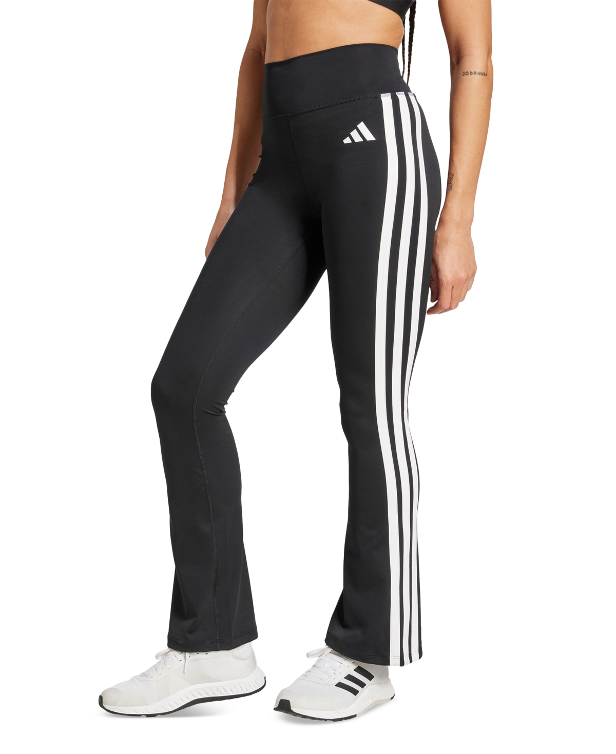 Optime Essentials 3 Stripes Flared Leggings – Black/White Optime Essentials 3 Stripes Flared Leggings – Black/White