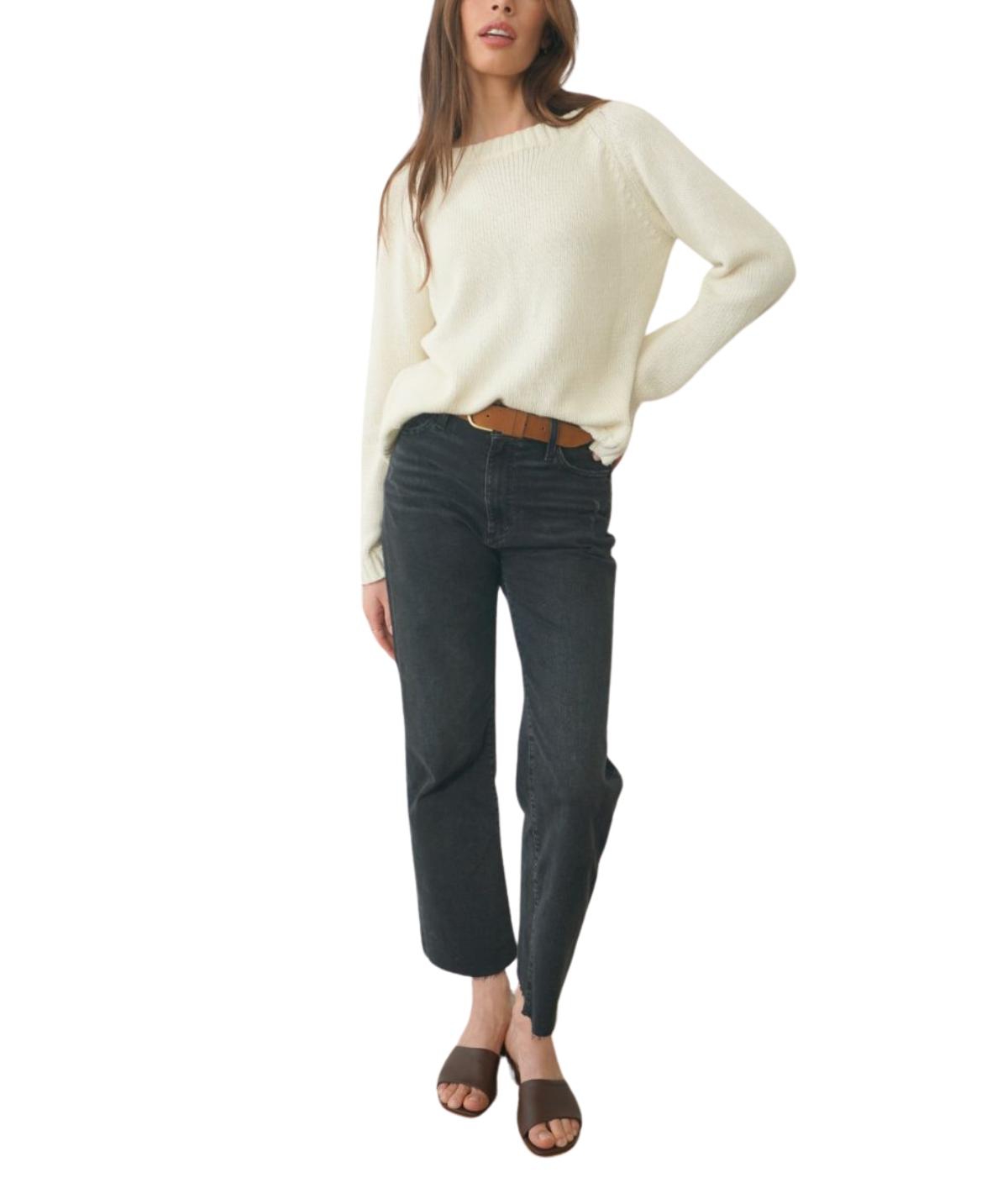 Paneros Clothing Women’s Cotton Sloane Crewneck Pullover Sweater in Oat – Oat milk Paneros Clothing Women’s Cotton Sloane Crewneck Pullover Sweater in Oat – Oat milk