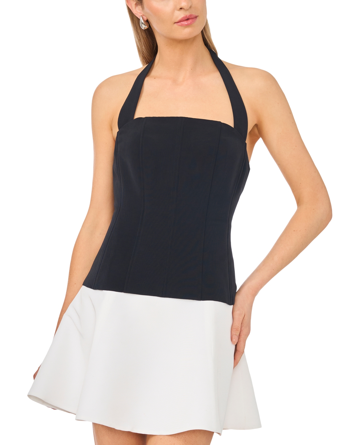 Parker Women’s Square Neck Halter Combo Mini Dress – Rich Black Parker Women’s Square Neck Halter Combo Mini Dress – Rich Black