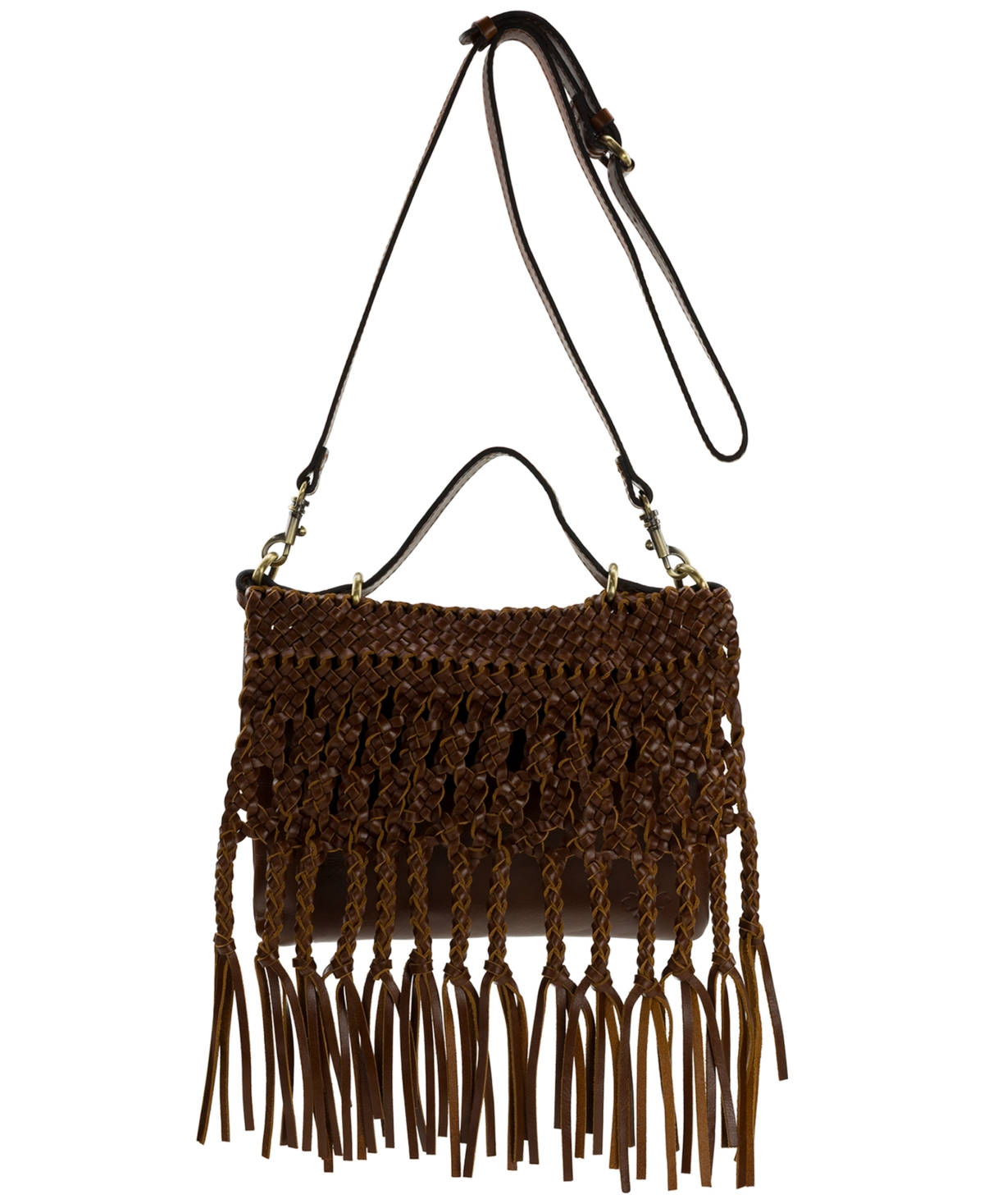 Patricia Nash Marit Woven Braided Small Crossbody Handbag – Cognac Patricia Nash Marit Woven Braided Small Crossbody Handbag – Cognac