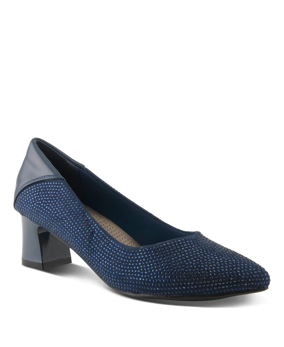Patrizia Women’s Senna Crystal-Embellished Pointed Toe Block Heel Pumps â Slip-On Dress Shoes – Navy Patrizia Women’s Senna Crystal-Embellished Pointed Toe Block Heel Pumps â Slip-On Dress Shoes – Navy