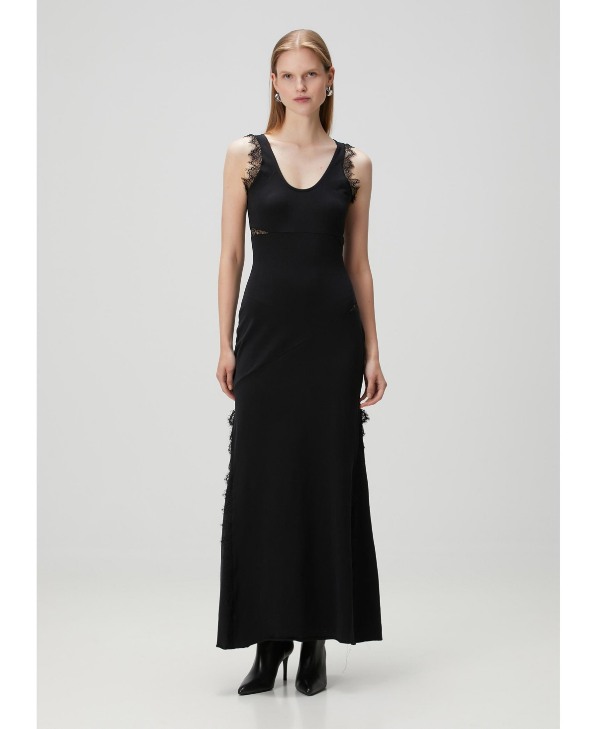 Pcfg Women’s Cotton Long Fitted Dress – Black Pcfg Women’s Cotton Long Fitted Dress – Black