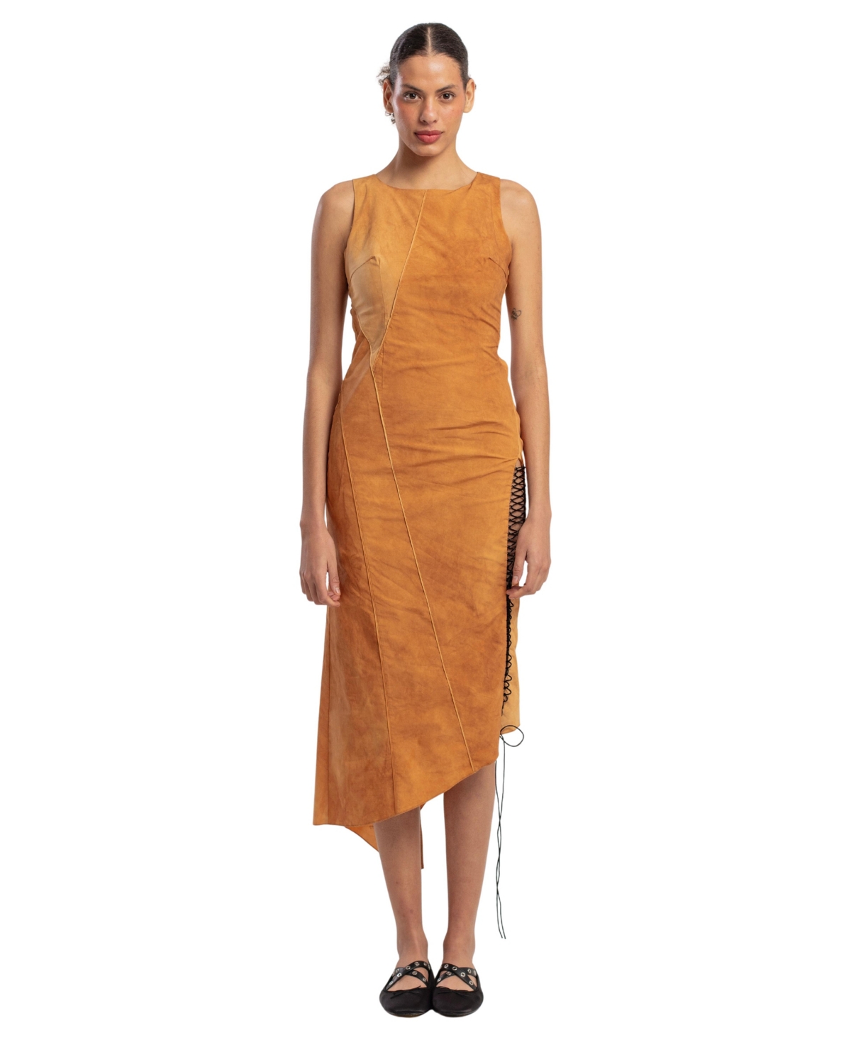 Pcfg Women’s Cotton Slit Detail Long Dress – Orange Pcfg Women’s Cotton Slit Detail Long Dress – Orange