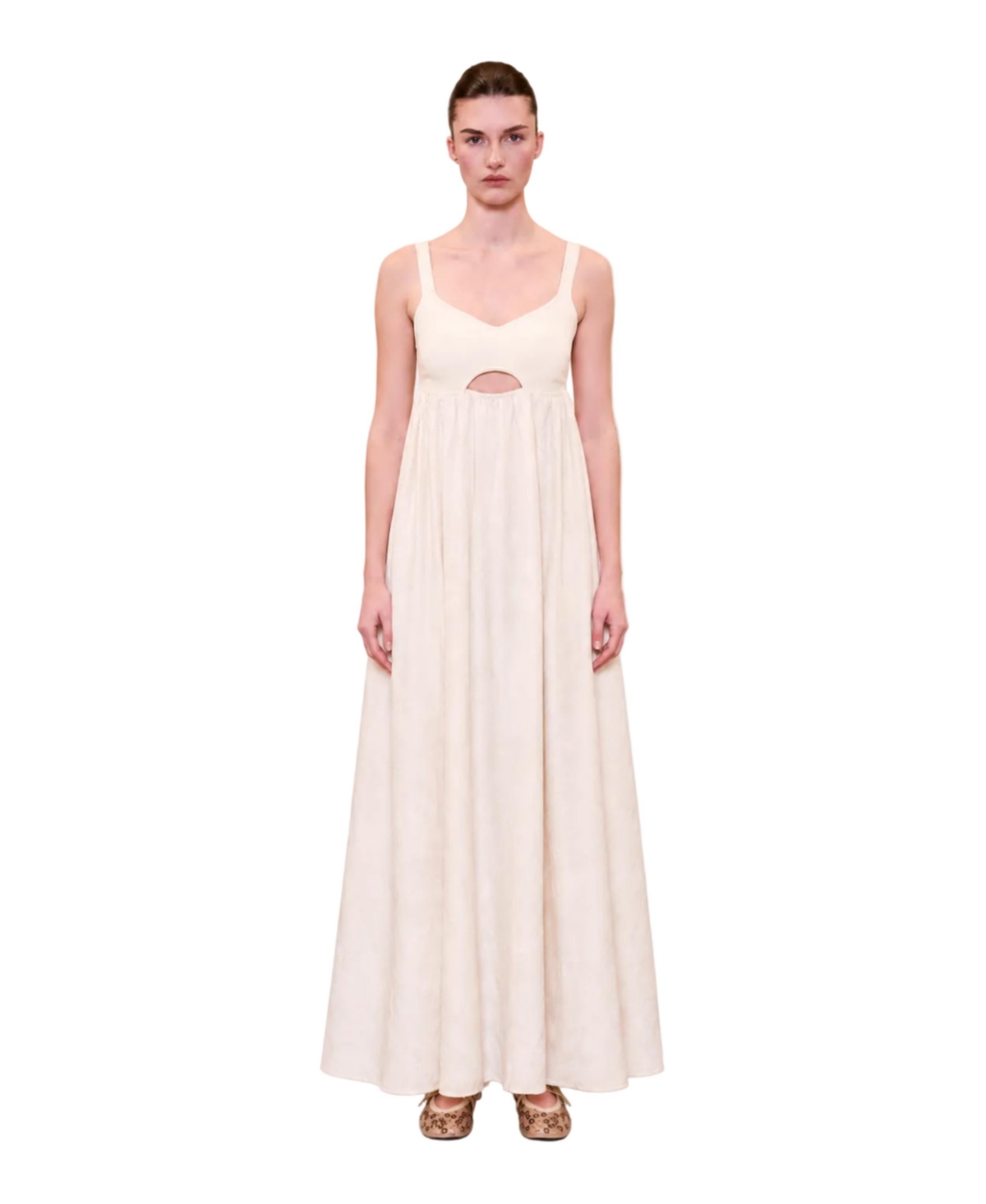 Pcfg Women’s Daydreamers Strappy Maxi Dress With Knit Top – Beige