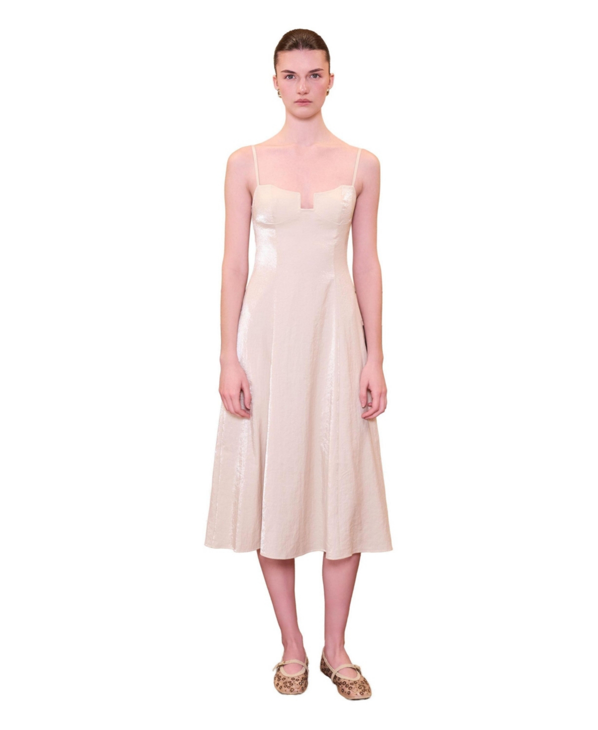 Pcfg Women’s Daydreamers Strappy Midi Dress – Beige