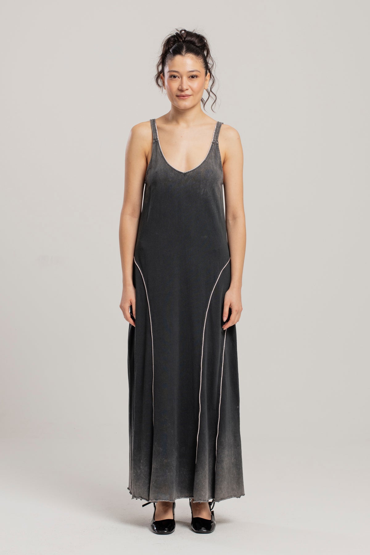 Pcfg Women’s Free Heaven Acid Wash Long Dress – Black/gray ombre Pcfg Women’s Free Heaven Acid Wash Long Dress – Black/gray ombre