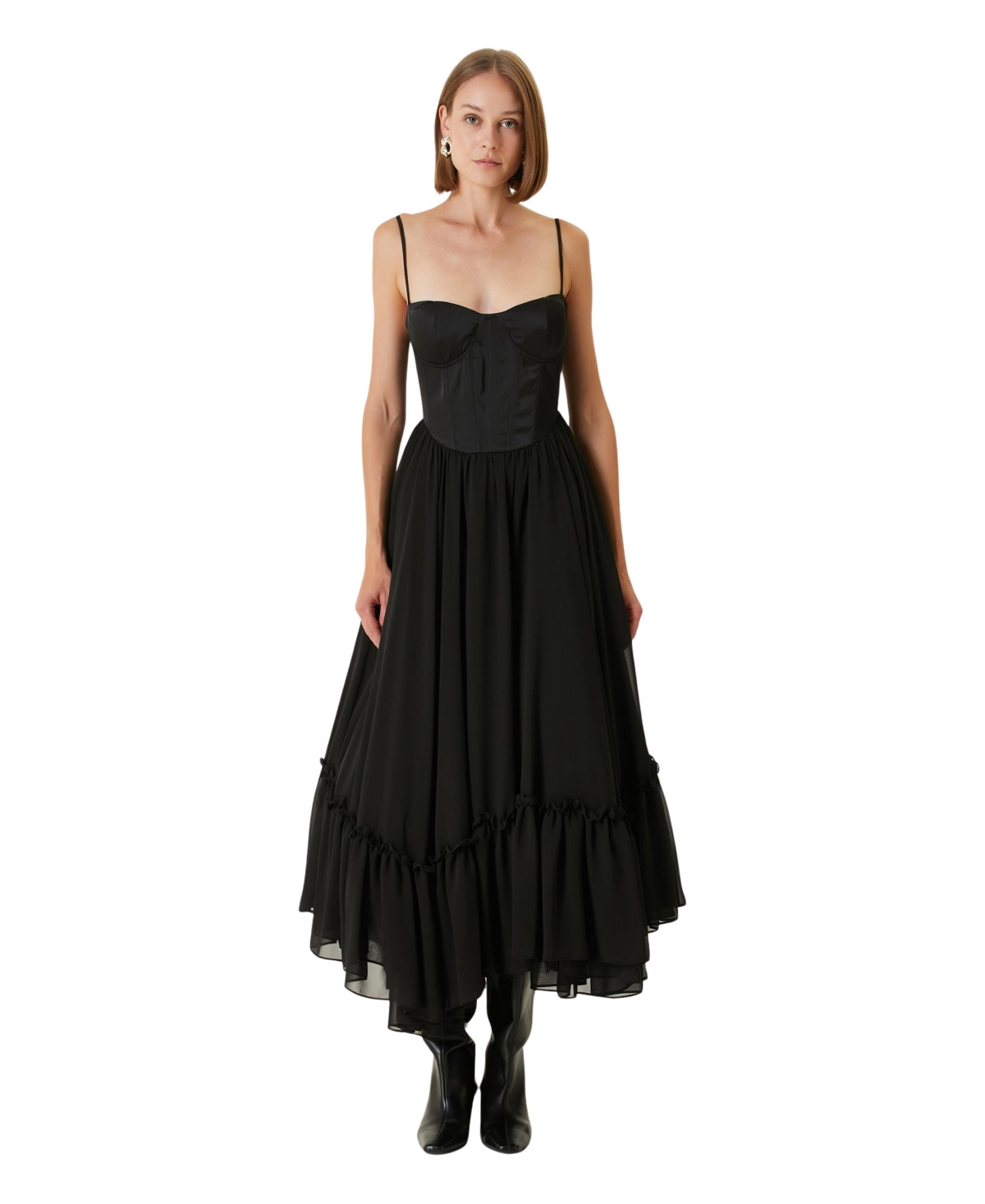 Pcfg Women’s Nylon Swan Dress – Jet black Pcfg Women’s Nylon Swan Dress – Jet black