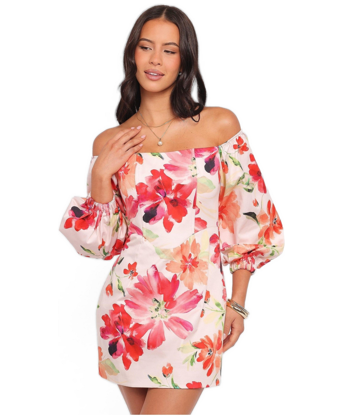 Petal and Pup Women’s Annette Floral 3/4-Sleeve Mini Dress – Pink Floral Petal and Pup Women’s Annette Floral 3/4-Sleeve Mini Dress – Pink Floral