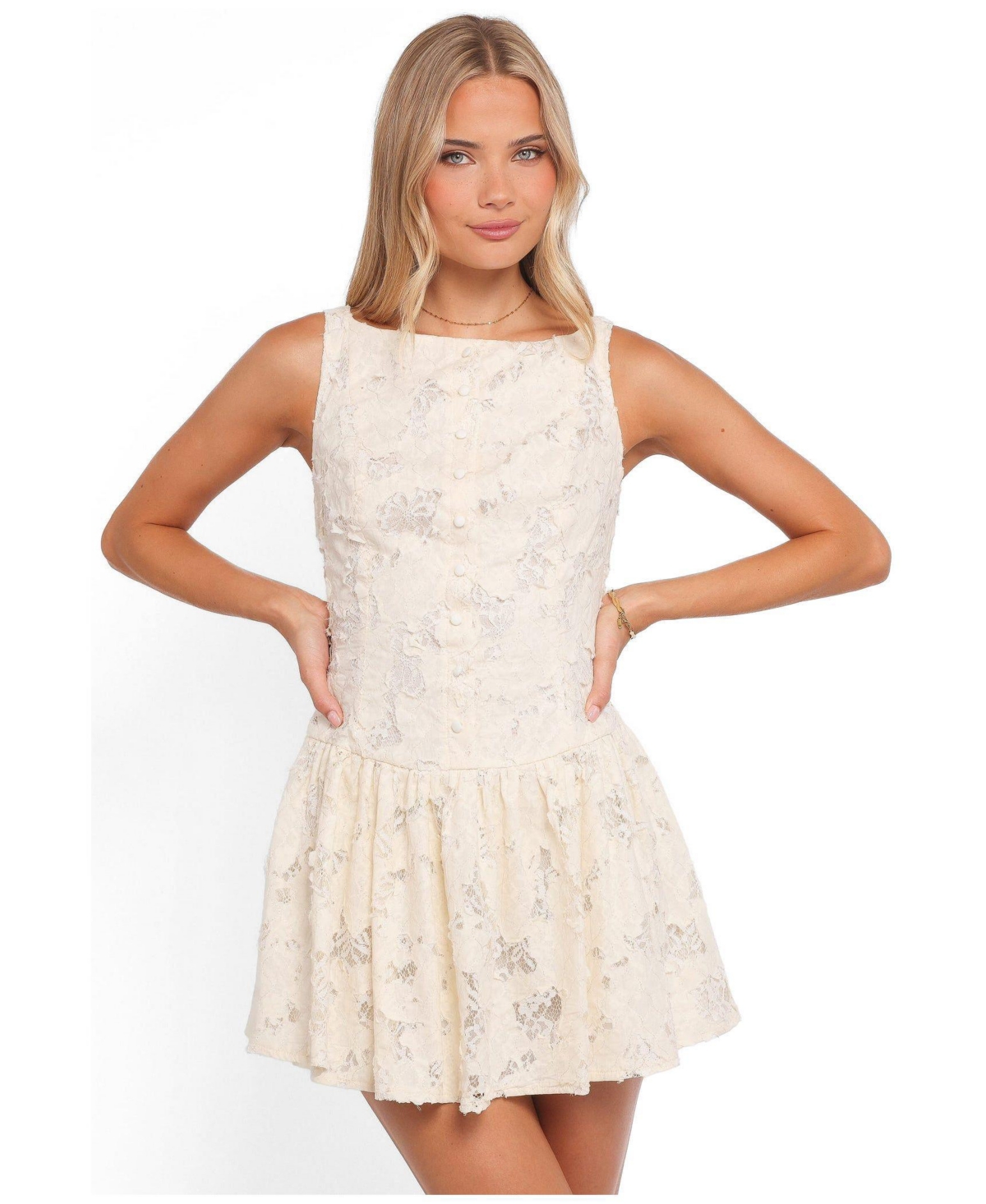 Petal and Pup Women’s Briar Lace Mini Dress – Cream