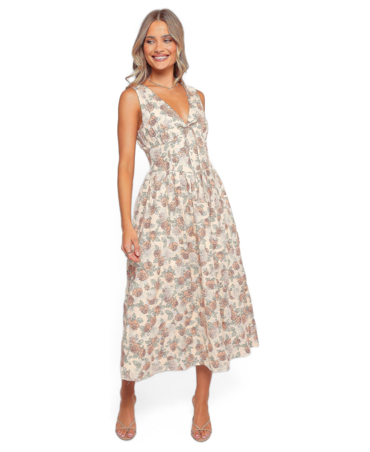 Petal and Pup Women’s Velda Midi Dress – Pink Floral – Pink floral Petal and Pup Women’s Velda Midi Dress – Pink Floral – Pink floral