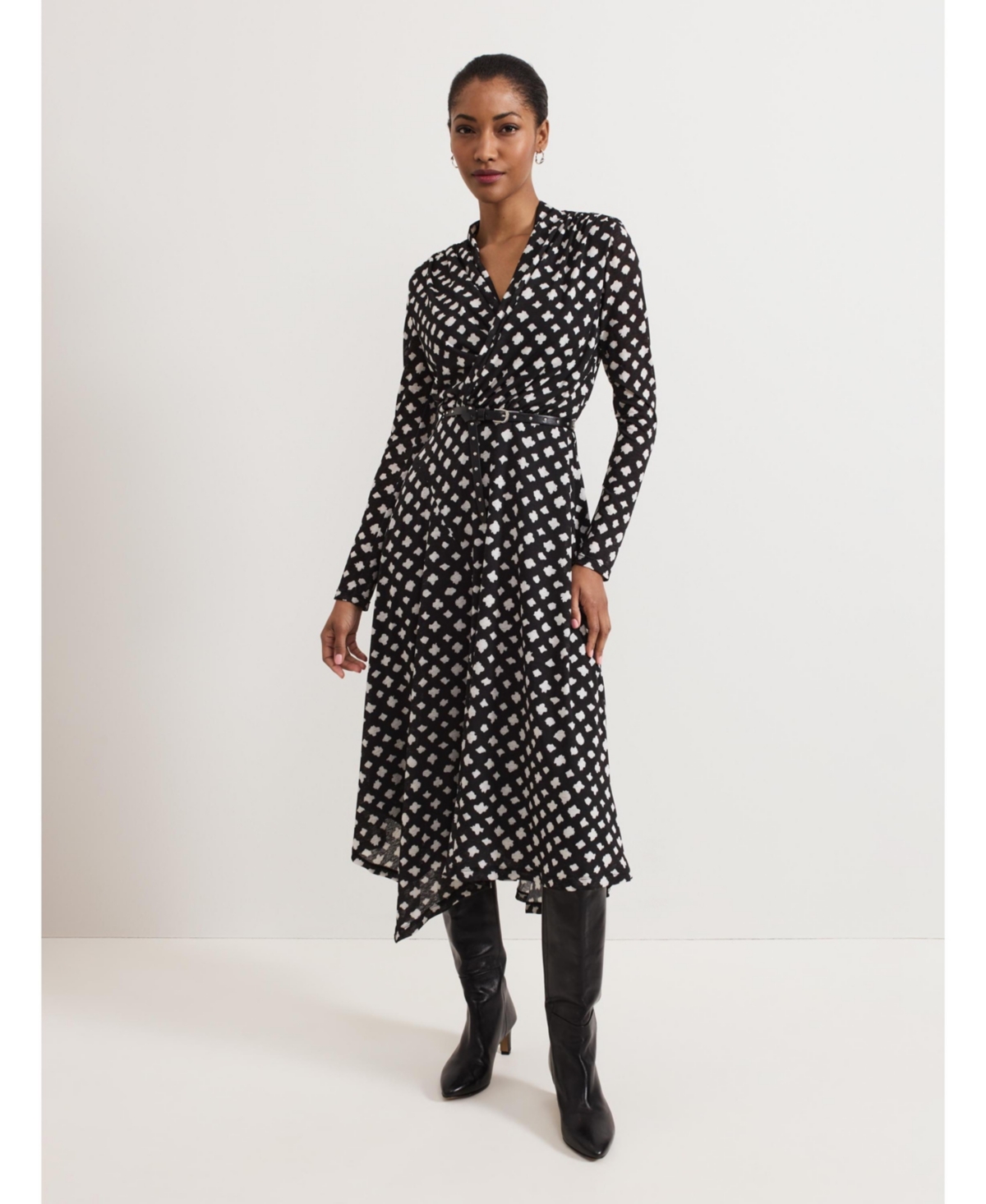 Phase Eight Women’s Caitlin Asymmetric Wrap Midi Dress – Black Phase Eight Women’s Caitlin Asymmetric Wrap Midi Dress – Black