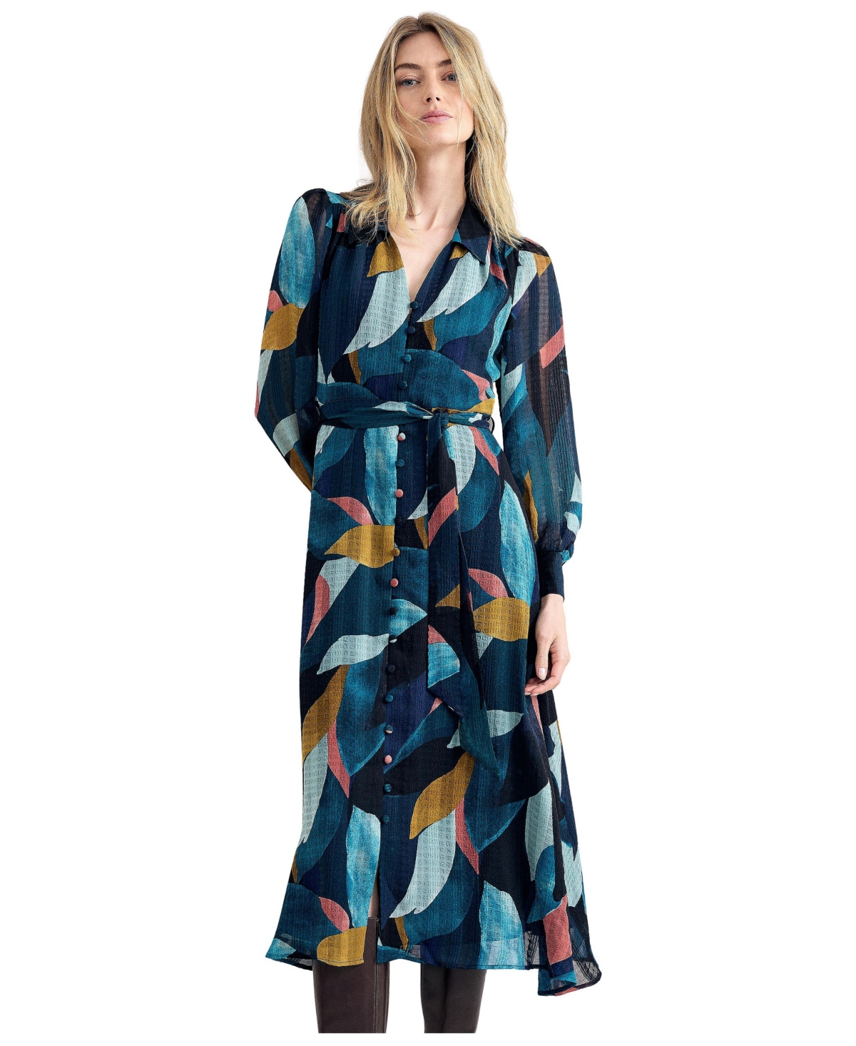 Phase Eight Women’s Catalina Petal Floral-Print Long-Sleeve Midi Dress – Multi