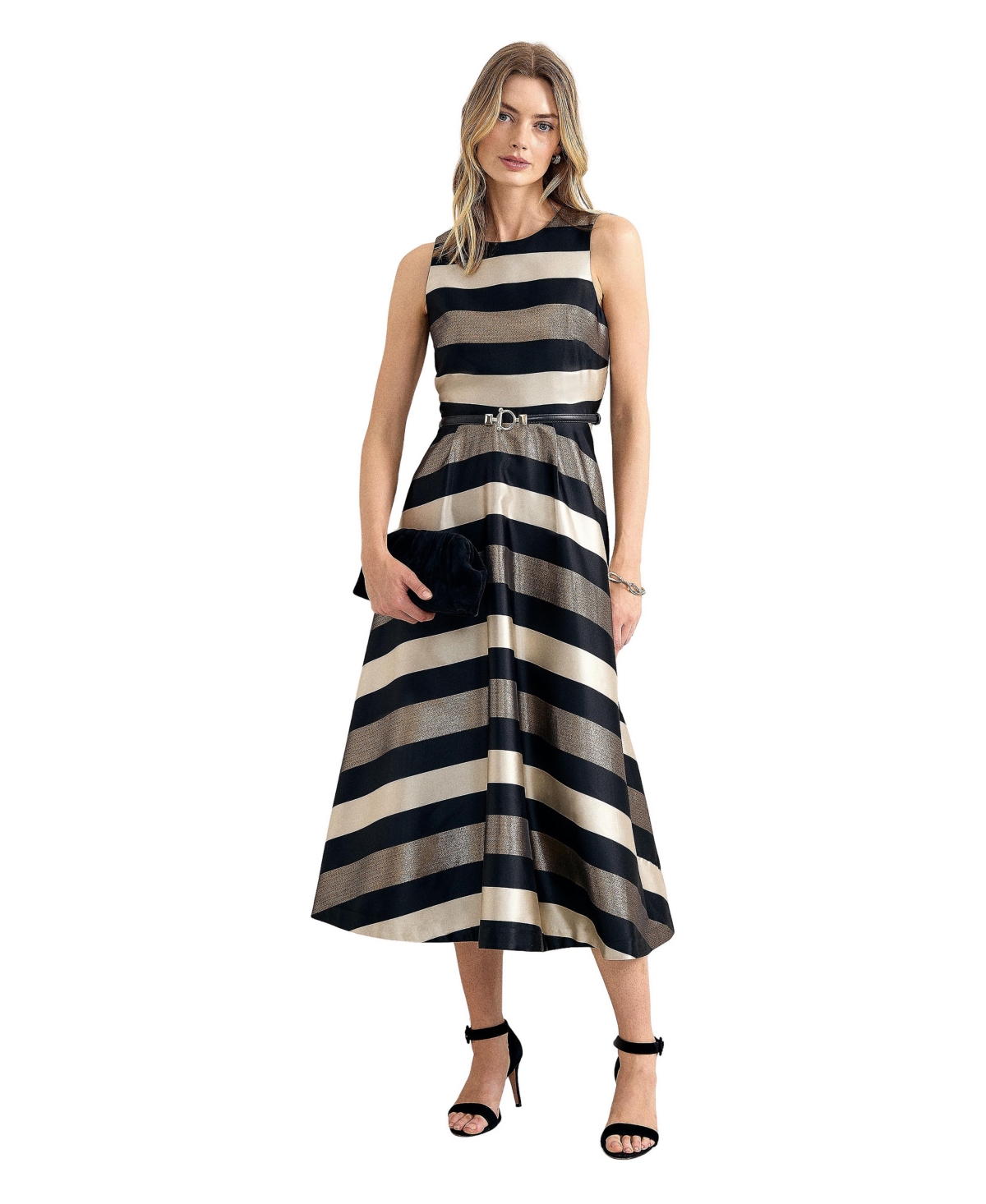Phase Eight Women’s Delicia Belted Waist Dress – Black/ivory Phase Eight Women’s Delicia Belted Waist Dress – Black/ivory